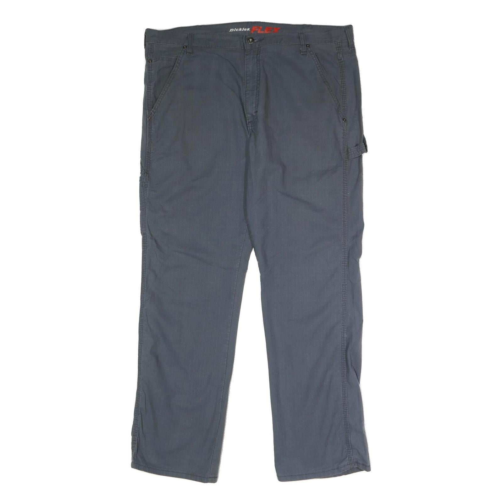 DICKIES Mens Cotton Blend Grey Regular Straight Trousers W38 L32 Workwear Zip Refurbished - N/A refurbished available on Cerqular
