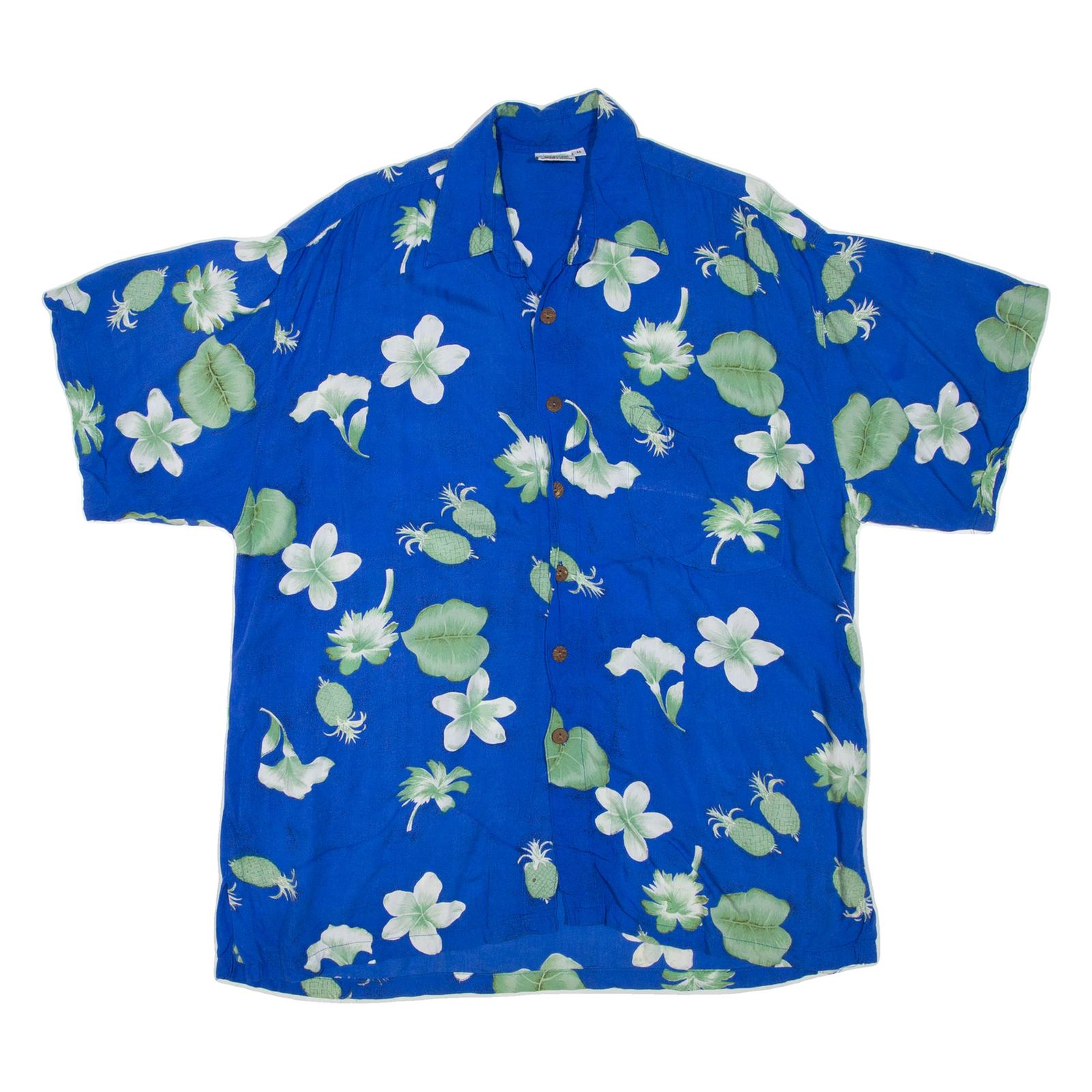 Mens Hawaiian Shirt Blue Floral M Refurbished - N/A refurbished available on Cerqular