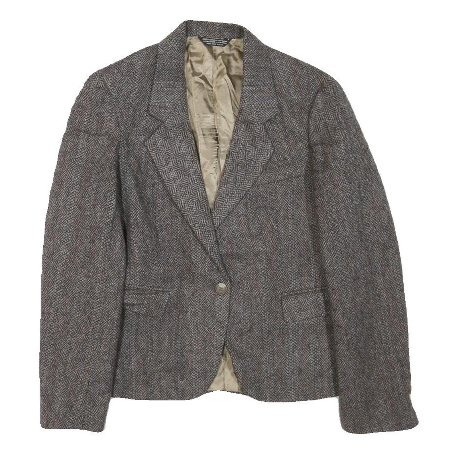 Womens Brown Wool Button Jacket S Woven Tailored Classic Stylish Elegant Refurbished - N/A refurbished available on Cerqular
