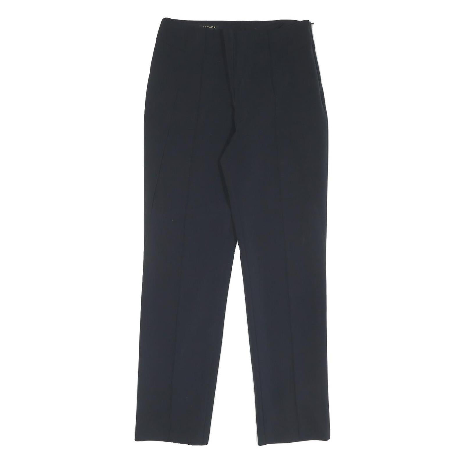 ESCADA Womens Polyester Blend Navy Regular Straight Trousers W28 L27 Smart Refurbished - N/A refurbished available on Cerqular