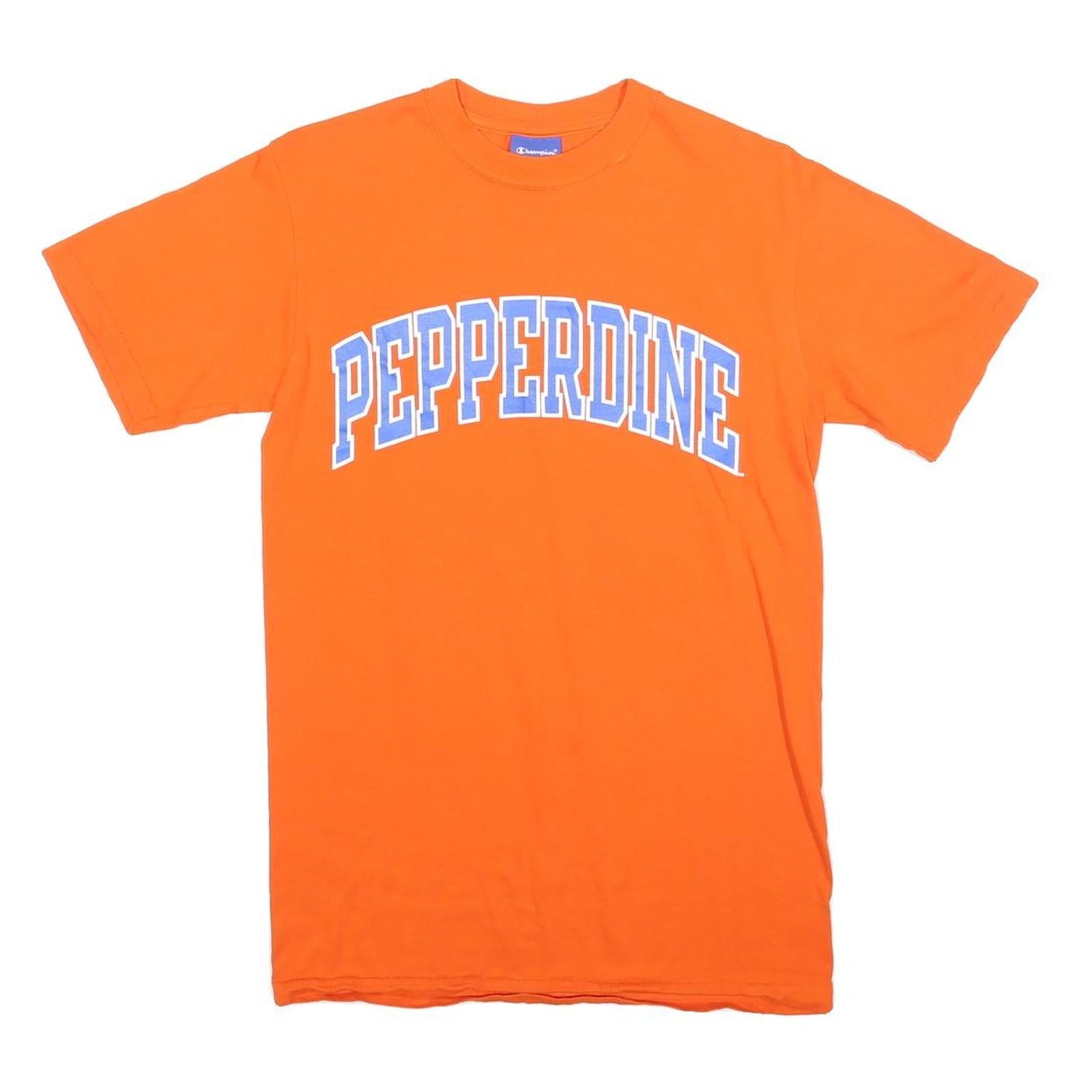 CHAMPION Mens Orange Pepperdine Graphic T-Shirt S Short Sleeve Crew Neck Refurbished - N/A refurbished available on Cerqular