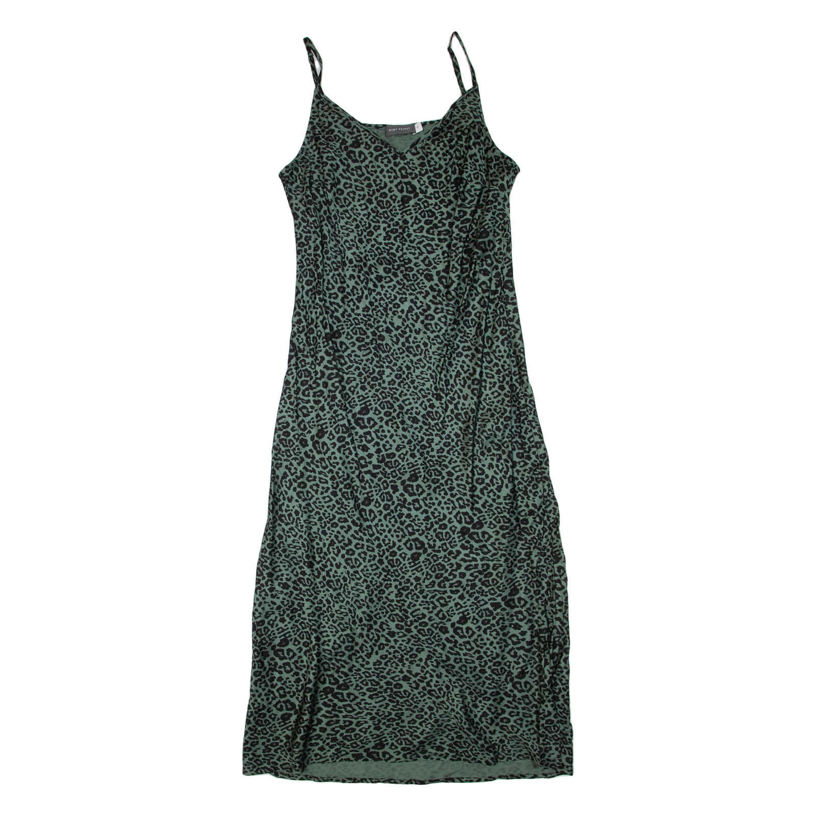 MINT VELVET Womens Slip Dress Green Animal Print Sleeveless Long M Refurbished - N/A refurbished available on Cerqular