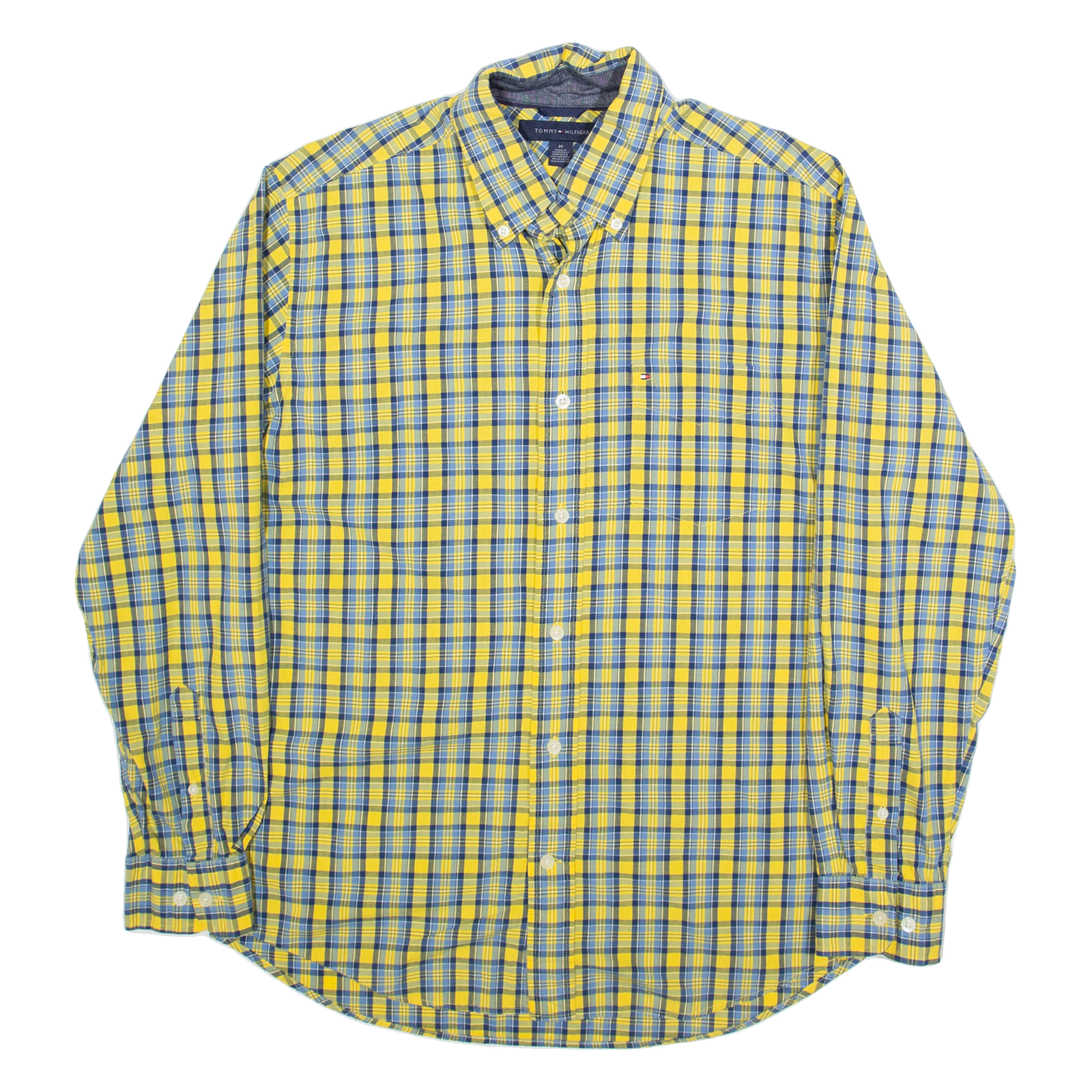 TOMMY HILFIGER Mens Shirt Yellow Check Long Sleeve M Refurbished - N/A refurbished available on Cerqular
