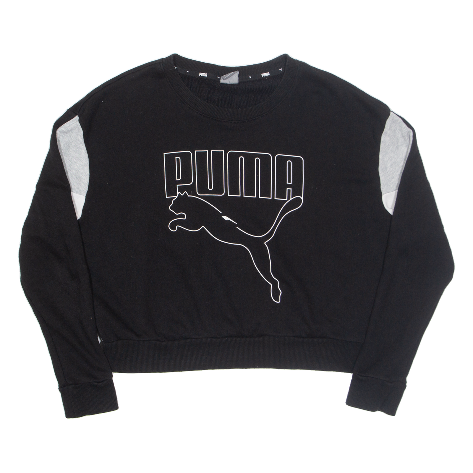 PUMA Cropped Womens Sweatshirt Black S Refurbished - N/A refurbished available on Cerqular