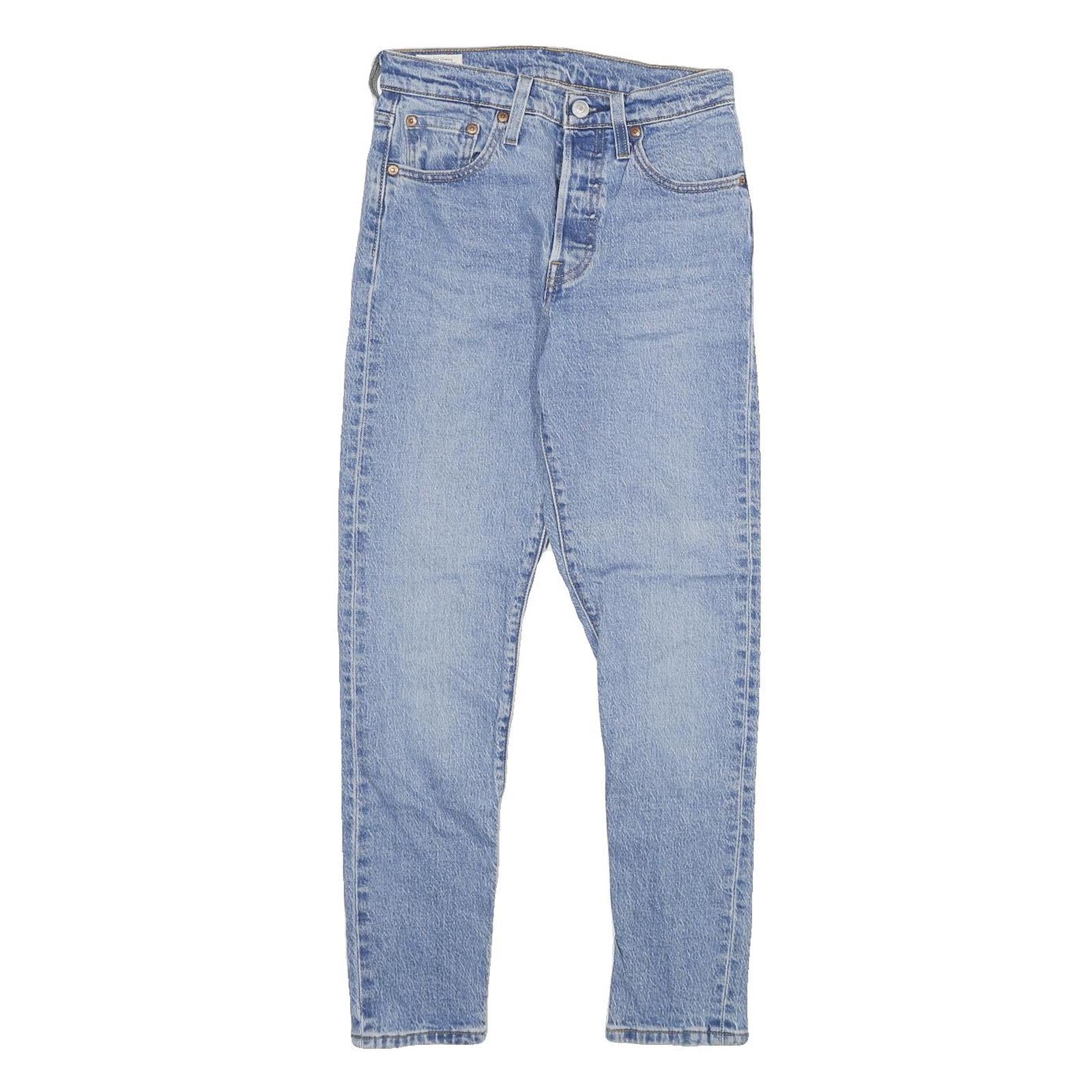 LEVI'S 501S Womens Jeans Blue Slim Skinny Denim Light W25 L28 Button Closure Refurbished - N/A refurbished available on Cerqular