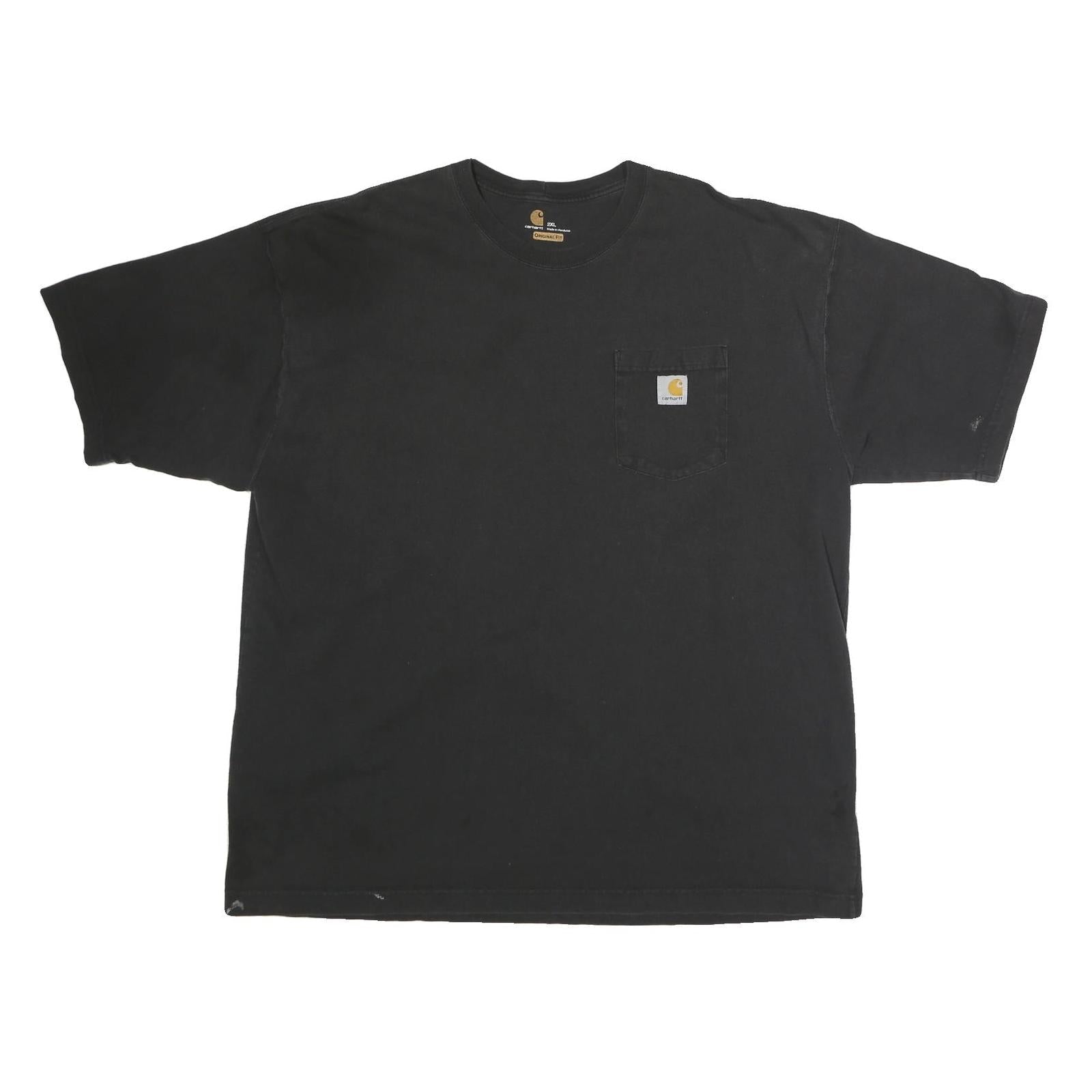 CARHARTT Mens Black Pocket T-Shirt 2XL Short Sleeve Crew Neck Cotton Casual Refurbished - N/A refurbished available on Cerqular