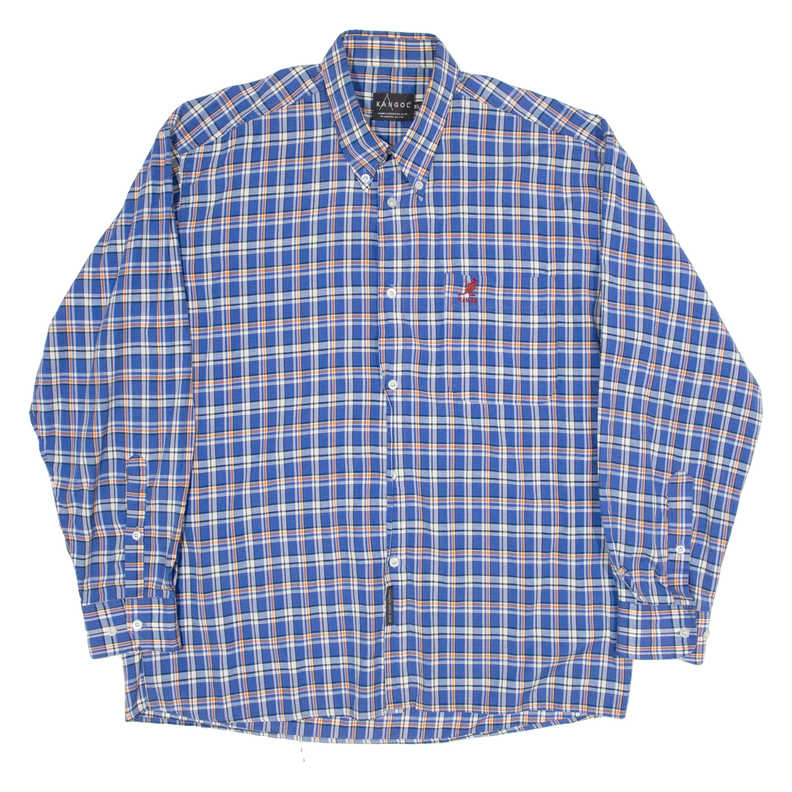 KANGOL Mens Shirt Blue 90s Check Long Sleeve XL Refurbished - N/A refurbished available on Cerqular