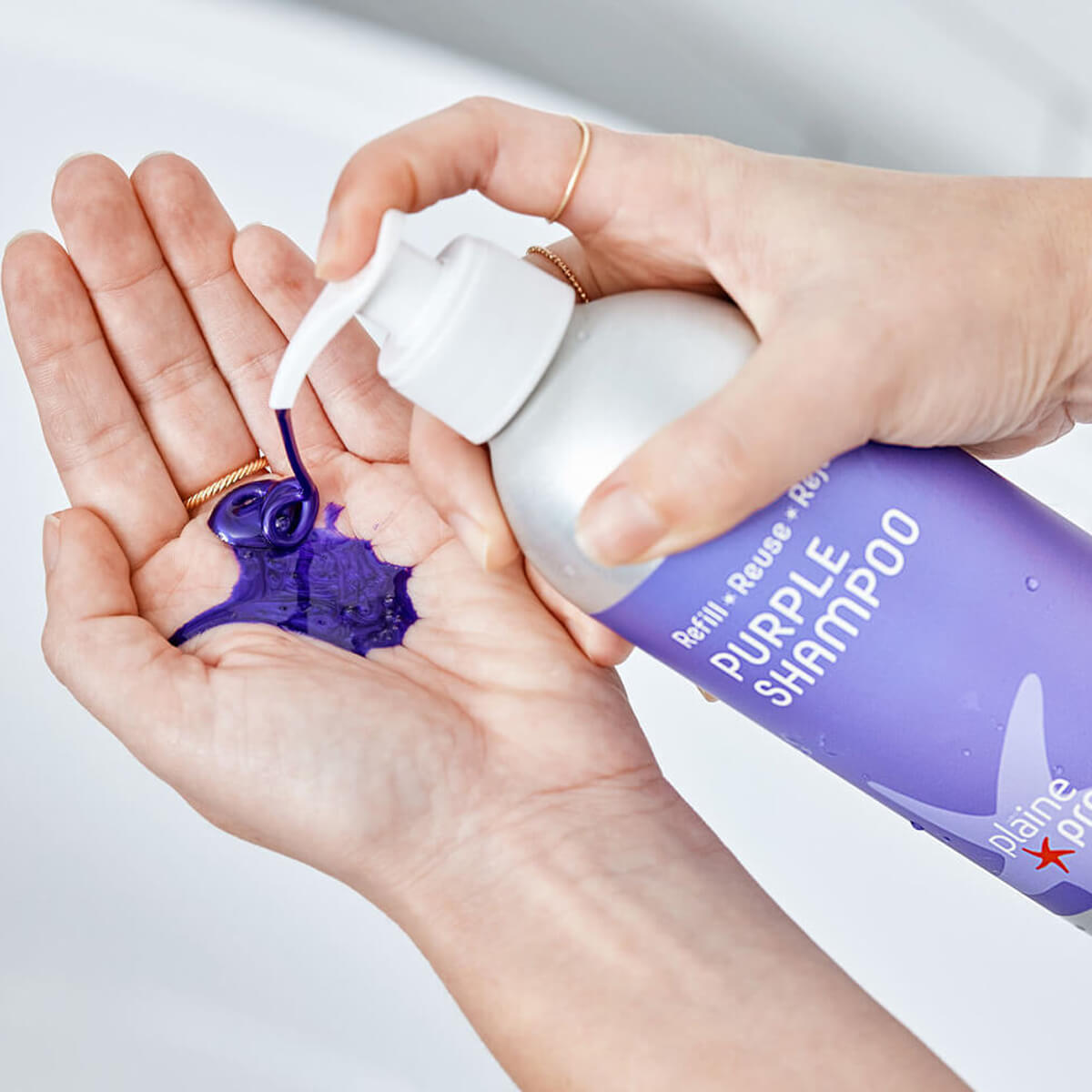 Purple Shampoo | Scent: Cherry Almond | Size: 10 oz | Pump: 10oz Pump ($0.75) Refurbished - Plaine Products refurbished available on Cerqular