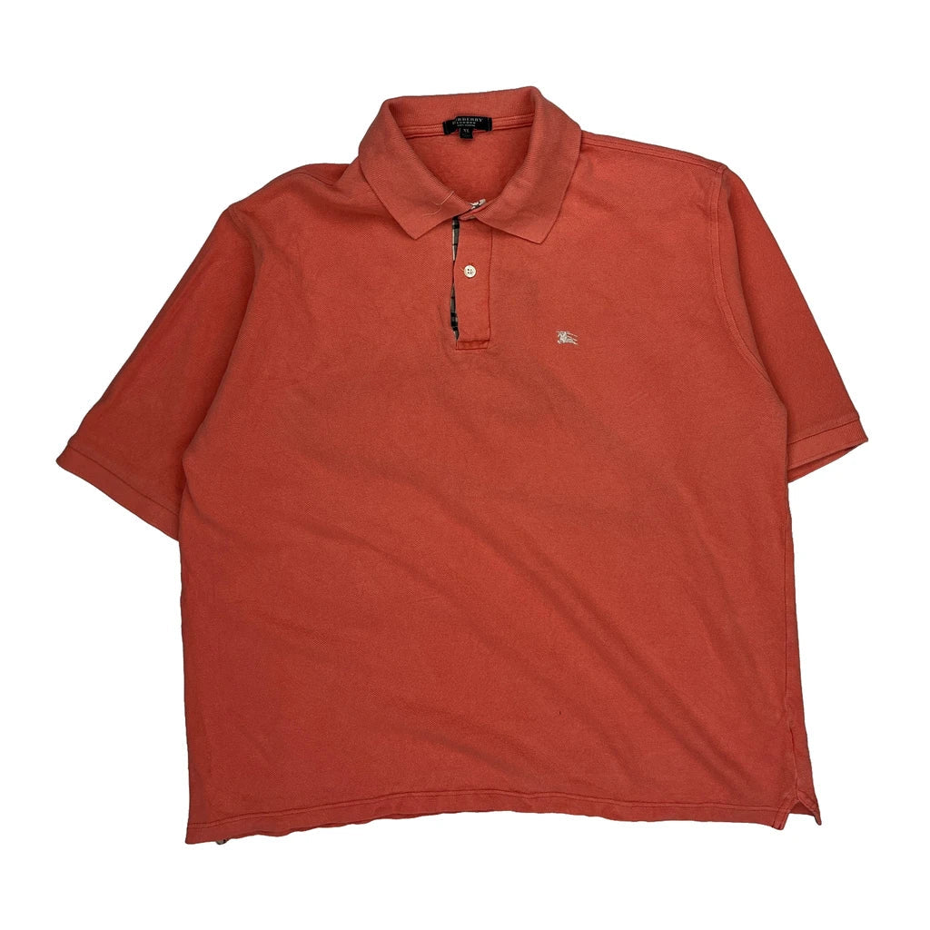 Burberry London Polo Shirt - XL Red Cotton Refurbished - Thrifted (note: this is a term often used to describe second- refurbished available on Cerqular