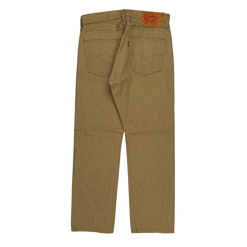 501 Levis Jeans - 31W 30L Beige Cotton Refurbished - Thrifted (note: this is a term often used to describe second- refurbished available on Cerqular