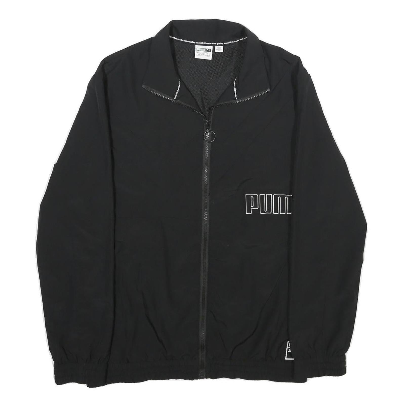 PUMA Mens Black Athletic Jacket S Polyester Zip-Up Plain Lightweight Sportswear Refurbished - N/A refurbished available on Cerqular