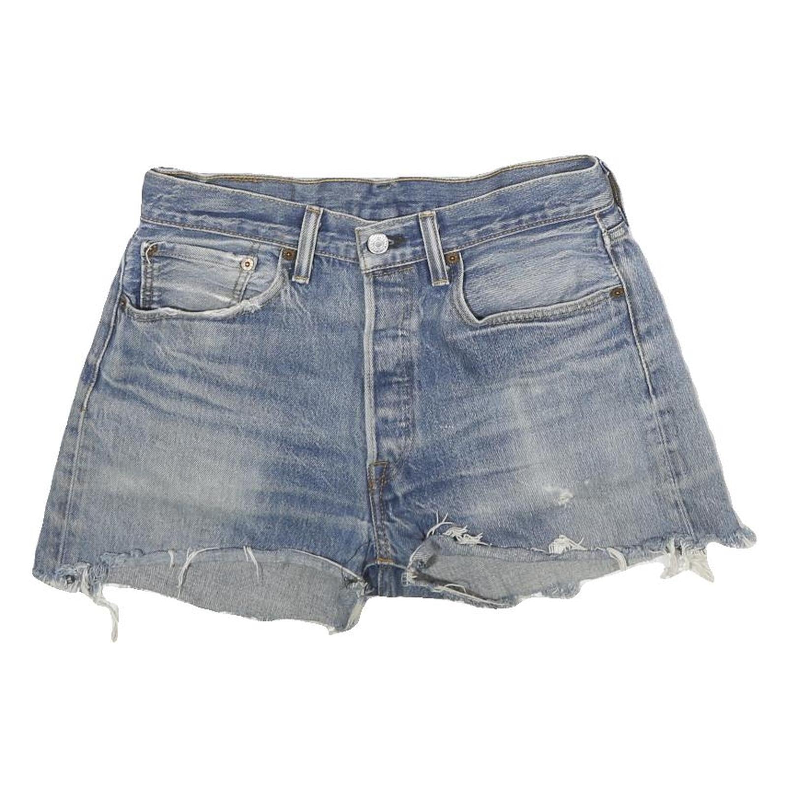 LEVI'S Womens Denim Blue Casual Cut-Off Shorts M W32 Distressed Hem Refurbished - N/A refurbished available on Cerqular