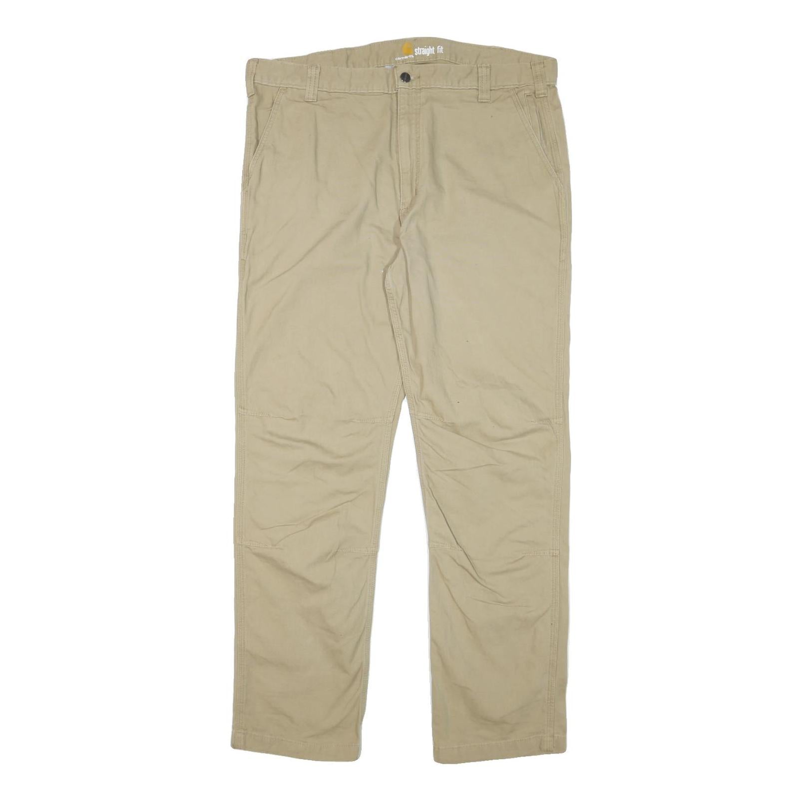 CARHARTT Mens Cotton Blend Beige Regular Straight Fit Trousers W38 L32 Casual Refurbished - N/A refurbished available on Cerqular