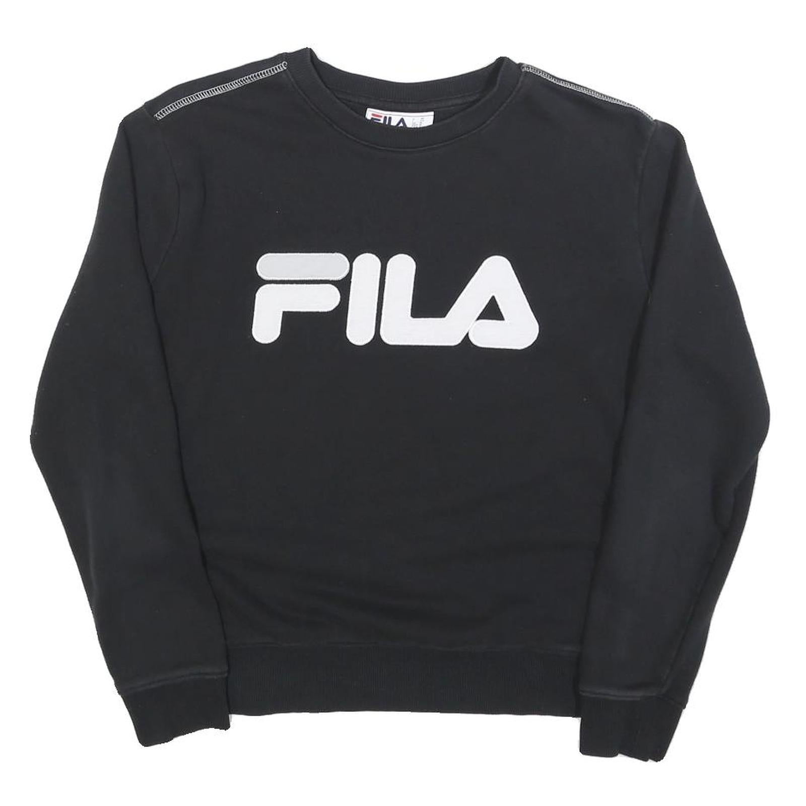 Buy FILA Womens Black Crew Neck M Sweatshirt Cotton Blend Logo Casual Pullover Refurbished - $33.79 FILA Womens Black Crew Neck M Sweatshirt Cotton Blend Logo Casual Pullover Refurbished - N/A refurbished available on Cerqular