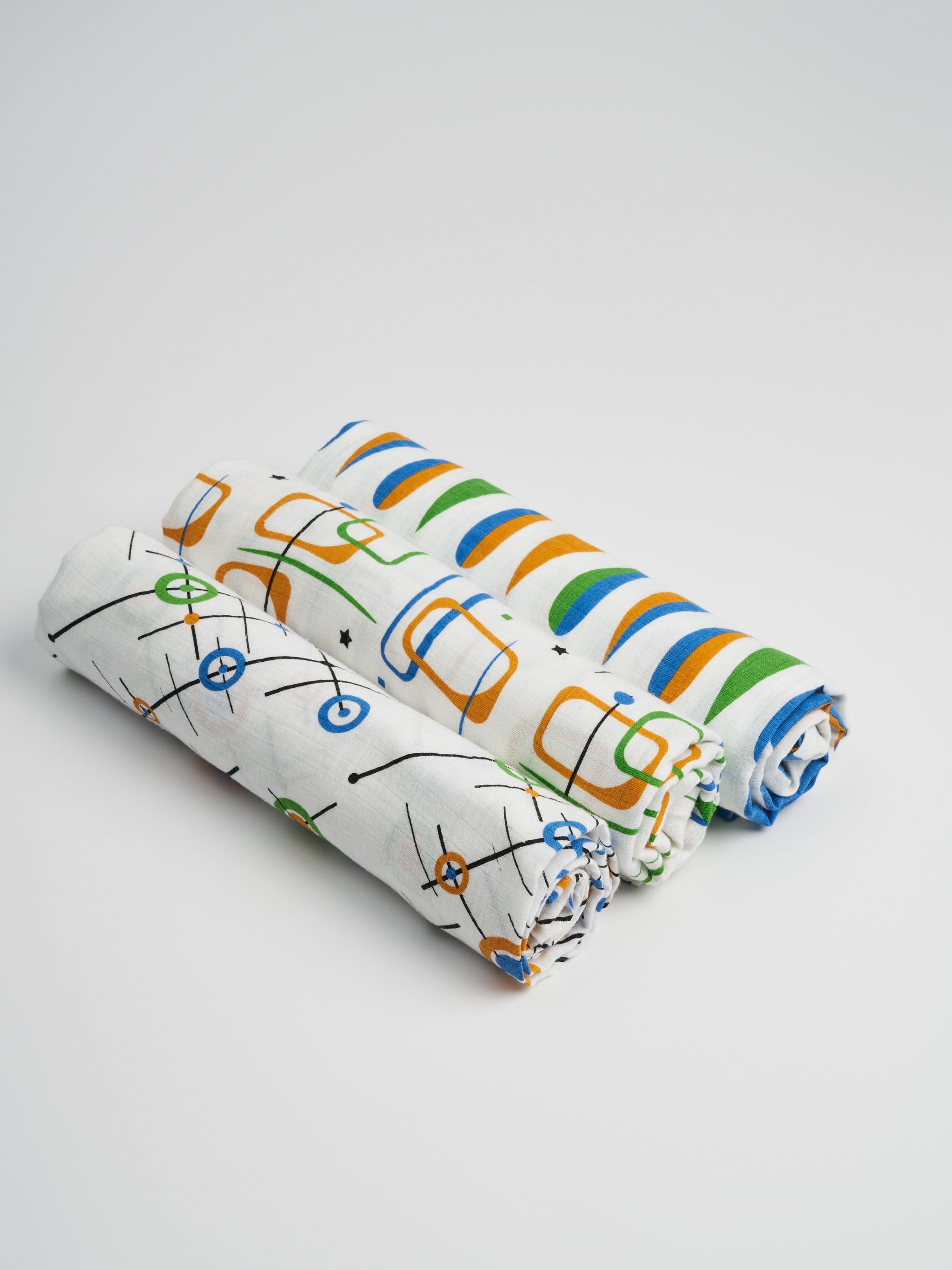 Buy Organic Muslin Cotton Baby Swaddles 3 pack Mid-Century | Color: Colour Mixed Refurbished - $60.80 Organic Muslin Cotton Baby Swaddles 3 pack Mid-Century | Color: Colour Mixed Refurbished - Takara (note: this is a Japanese brand, but it's possible refurbished available on Cerqular