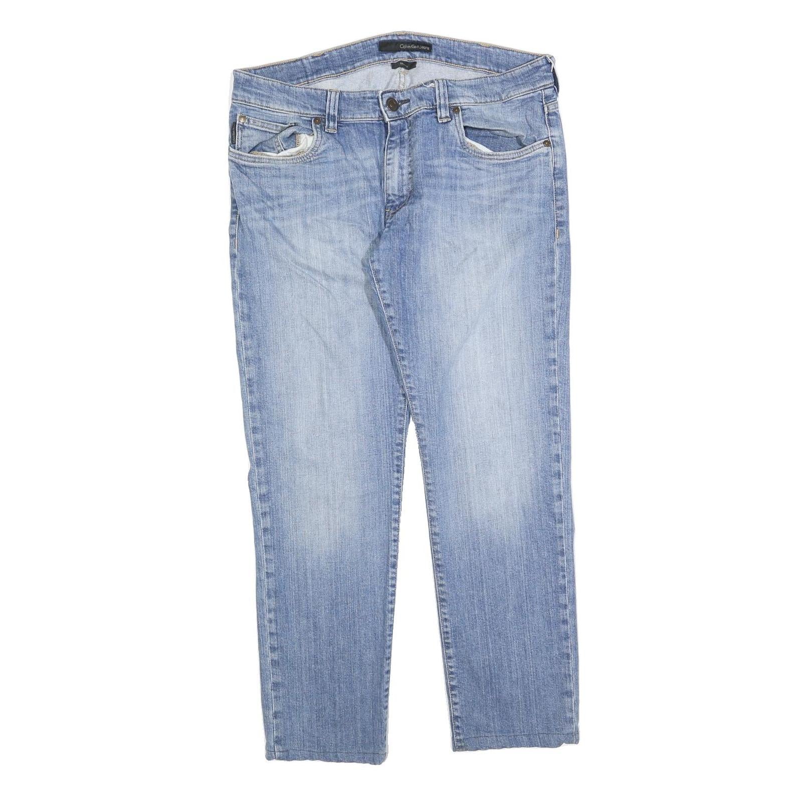 CALVIN KLEIN JEANS Mens Regular Fit Light Blue Denim Jeans W36 L28 Classic Refurbished - N/A refurbished available on Cerqular