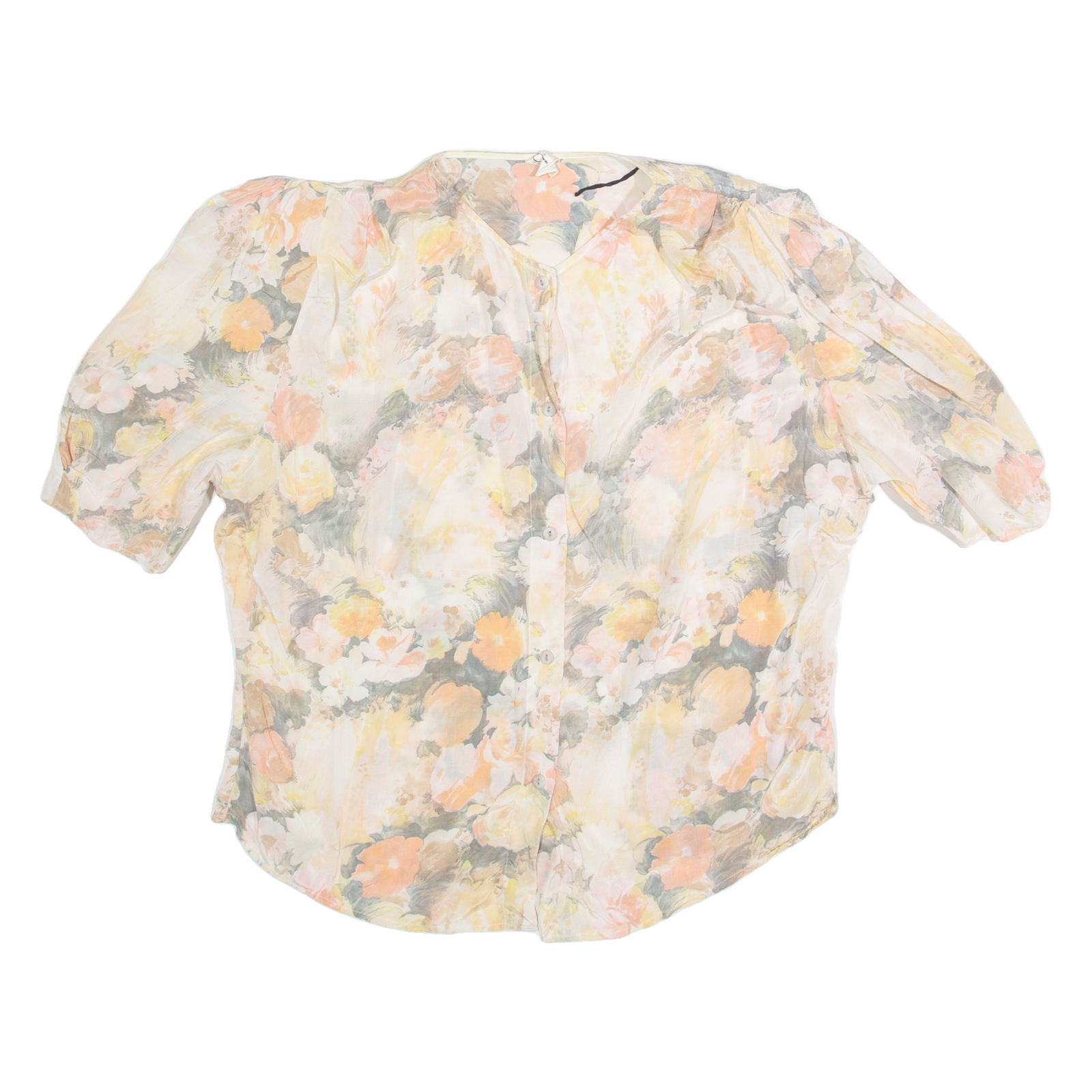 DIVINA OF SWITZERLAND Womens Printed Shirt Cream 90s Viscose Floral L Refurbished - N/A refurbished available on Cerqular