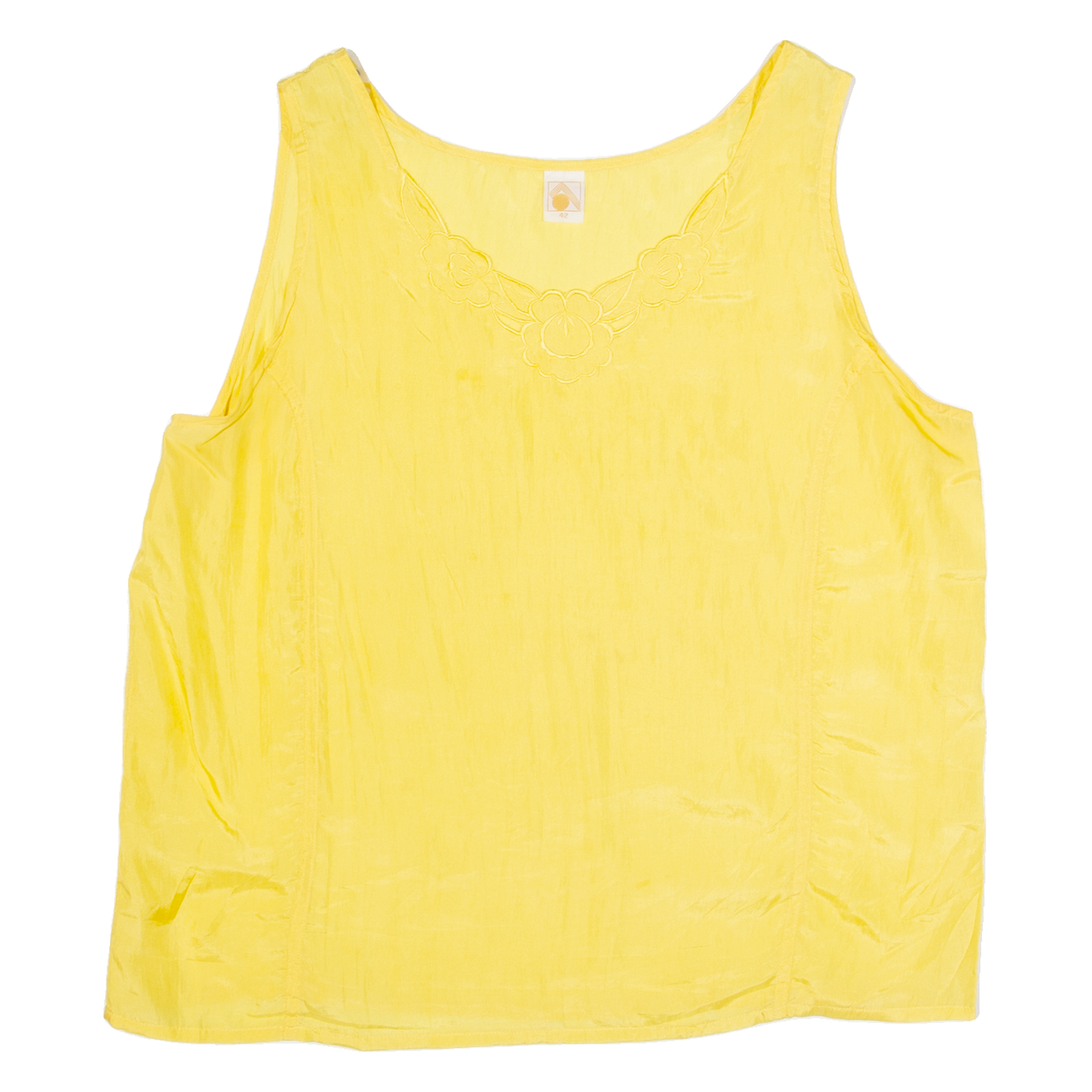 Womens Vest Yellow Sleeveless Silk L Refurbished - N/A refurbished available on Cerqular