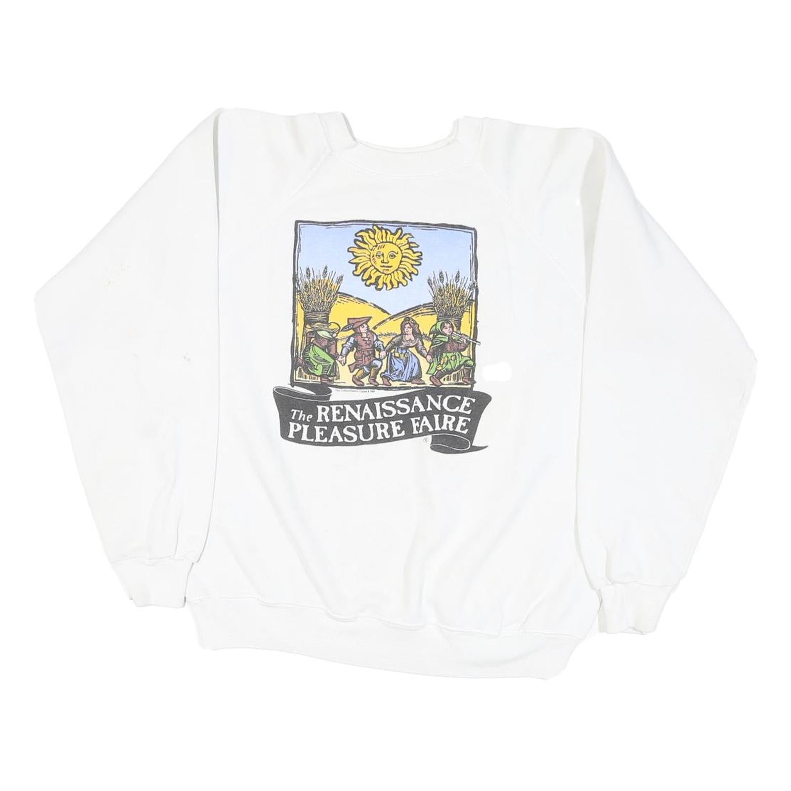Buy HANES Mens White Renaissance Pleasure Faire Crew Neck M Cotton Sweatshirt Refurbished - $23.39 HANES Mens White Renaissance Pleasure Faire Crew Neck M Cotton Sweatshirt Refurbished - N/A refurbished available on Cerqular