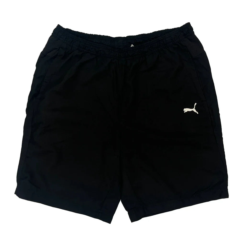 Puma Sport Shorts - Large Black Polyester Refurbished - Thrifted (note: this is a term often used to describe second- refurbished available on Cerqular