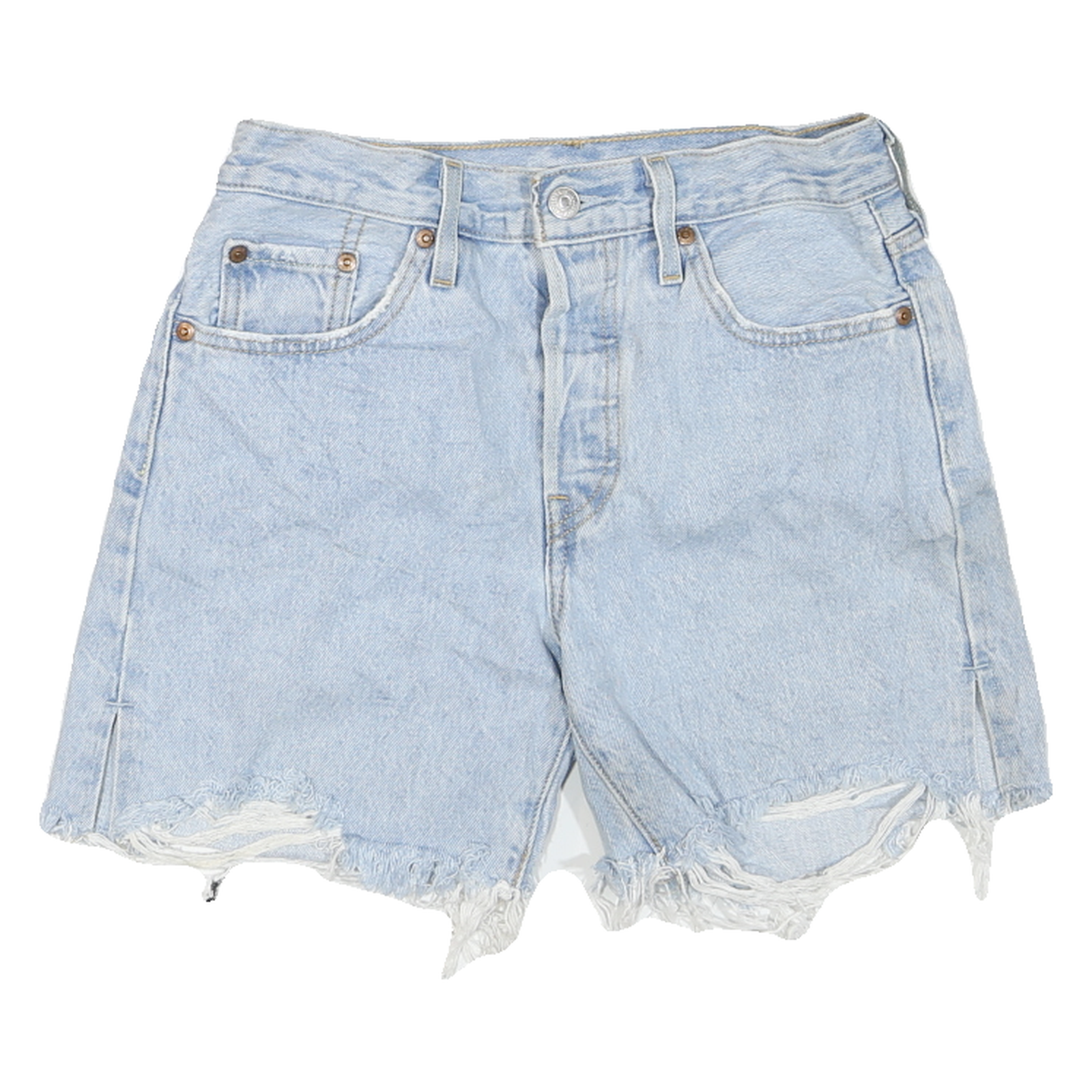 LEVI'S Womens Denim Blue Cut-Off Shorts S W28 Frayed Hem Casual Refurbished - N/A refurbished available on Cerqular