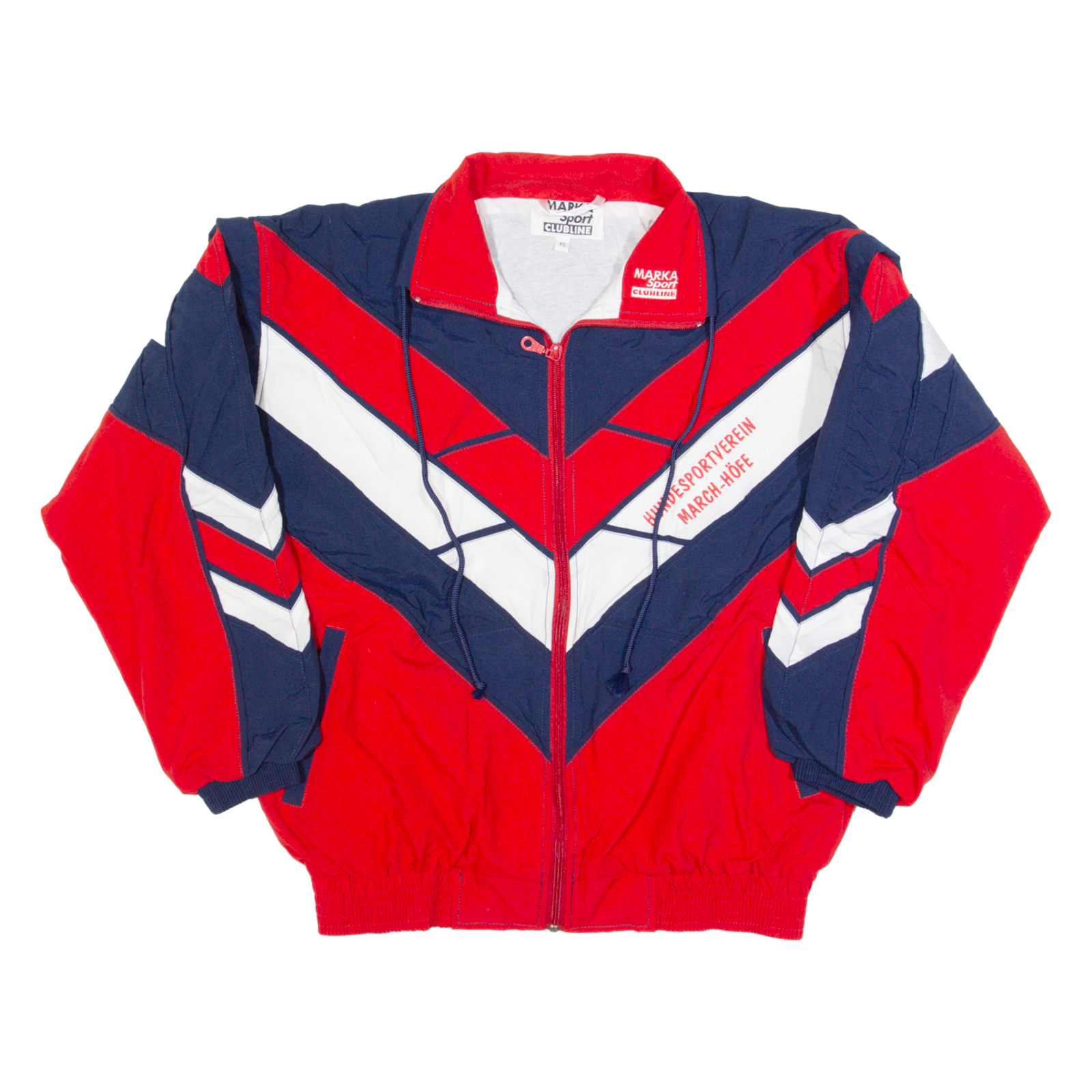 MARKA SPORT Mens Shell Jacket Red 90s Chevron XS Refurbished - N/A refurbished available on Cerqular
