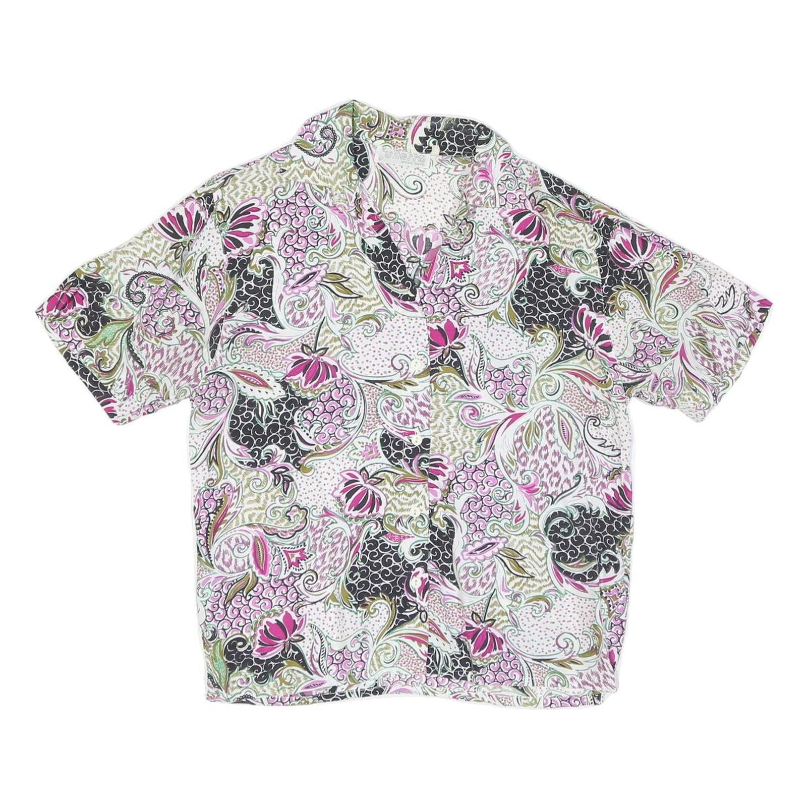 Buy Womens White Pink Black Printed Cotton Blend Shirt M Summer Casual Refurbished - $19.49 Womens White Pink Black Printed Cotton Blend Shirt M Summer Casual Refurbished - N/A refurbished available on Cerqular