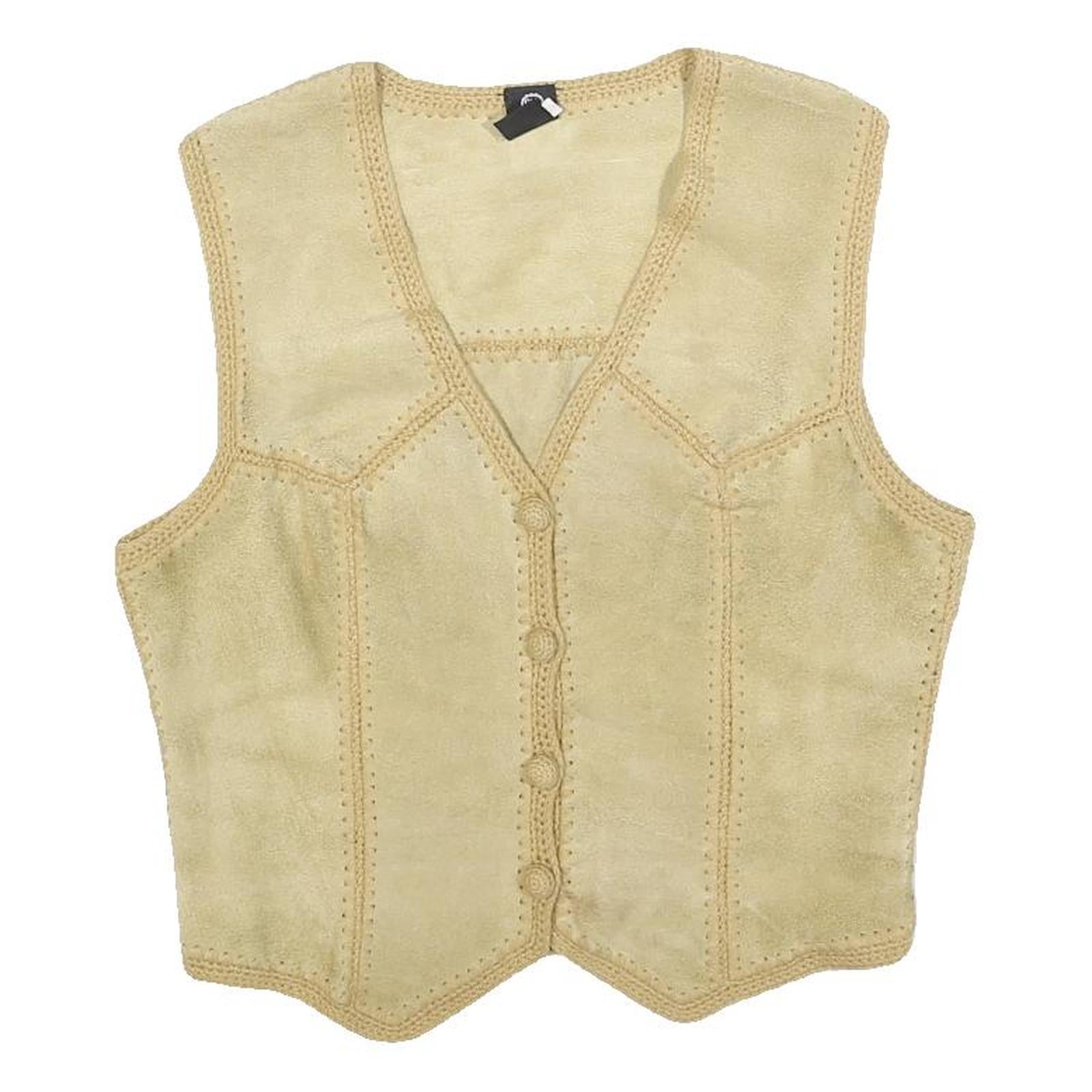 C&A Womens Beige Button Polyester Waistcoat M Suede Effect Casual Stylish Refurbished - N/A refurbished available on Cerqular