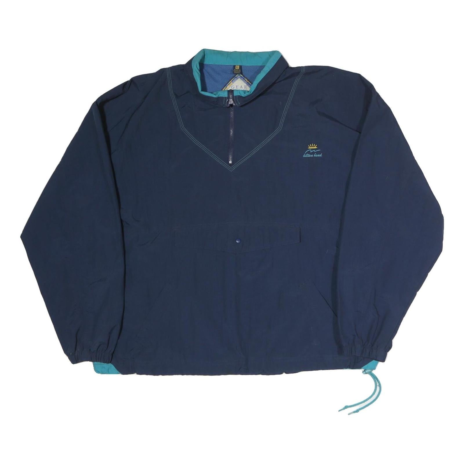 GEAR Mens Navy Blue Track Jacket XL Polyester Zip Plain Casual Lightweight Refurbished - N/A refurbished available on Cerqular