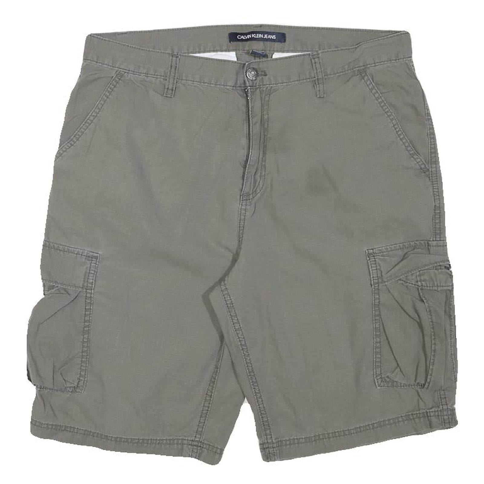 CALVIN KLEIN JEANS Mens Shorts Grey Cargo L W33 Casual Cotton Blend Refurbished - N/A refurbished available on Cerqular