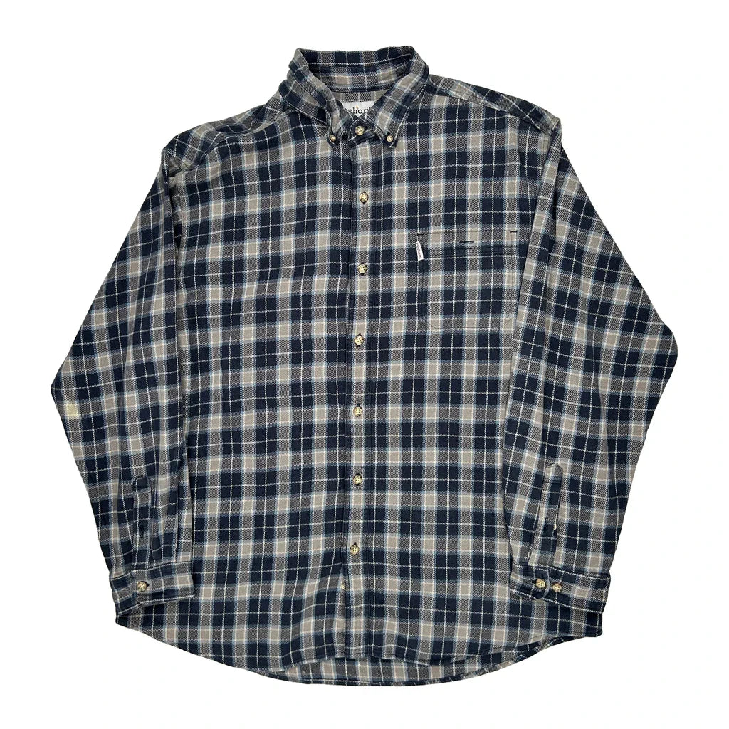 Carhartt Checked Flannel Shirt - 2XL Grey Cotton Refurbished - Thrifted (note: this is a term often used to describe second- refurbished available on Cerqular