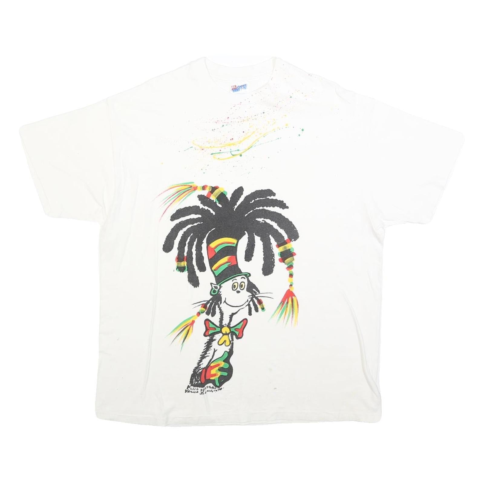 HANES Mens White XL Graphic T-Shirt Short Sleeve Crew Neck Cotton Blend Casual Refurbished - N/A refurbished available on Cerqular