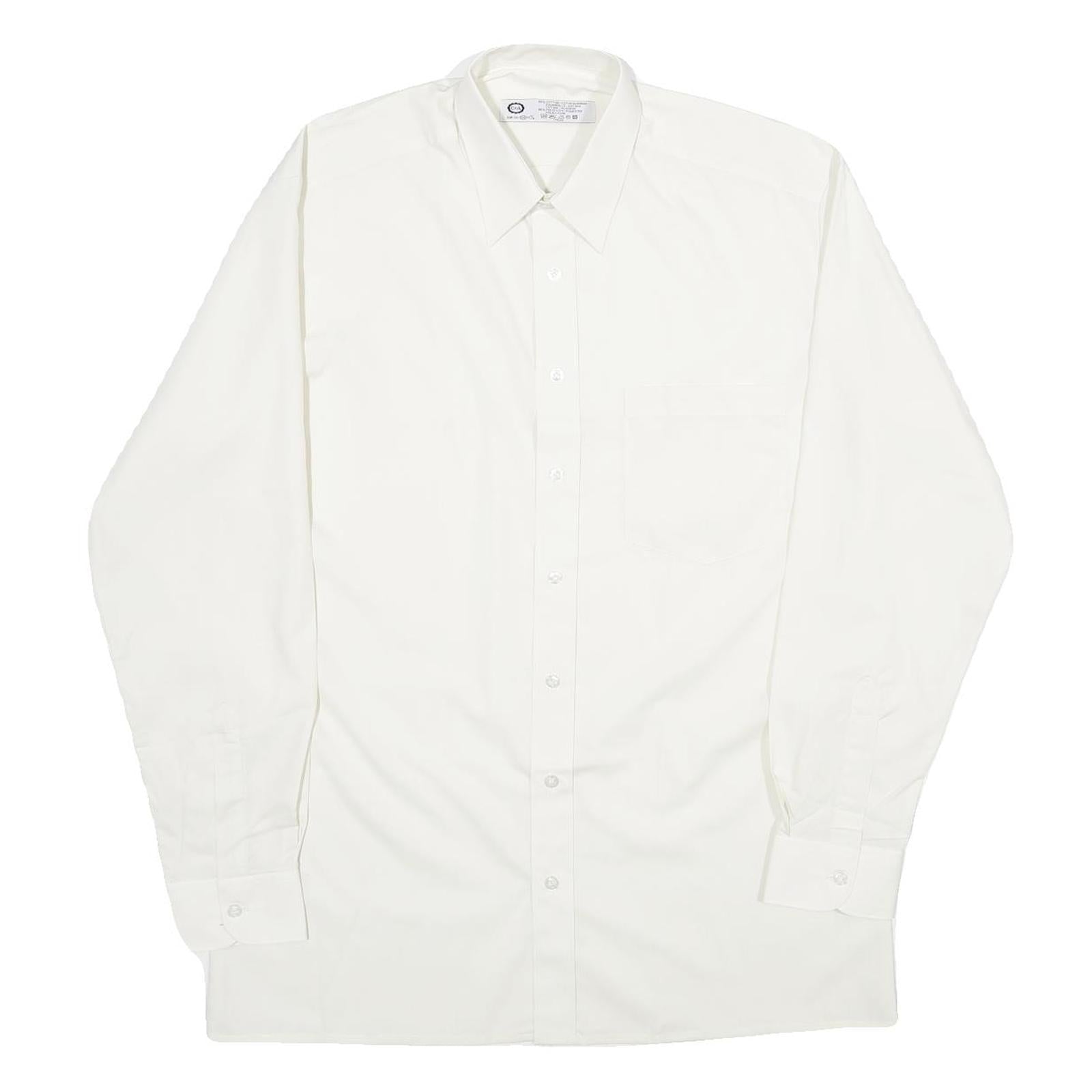 Buy C&A Mens White Plain Shirt M Classic Button Collar Long Sleeve Casual Refurbished - $19.49 C&A Mens White Plain Shirt M Classic Button Collar Long Sleeve Casual Refurbished - N/A refurbished available on Cerqular