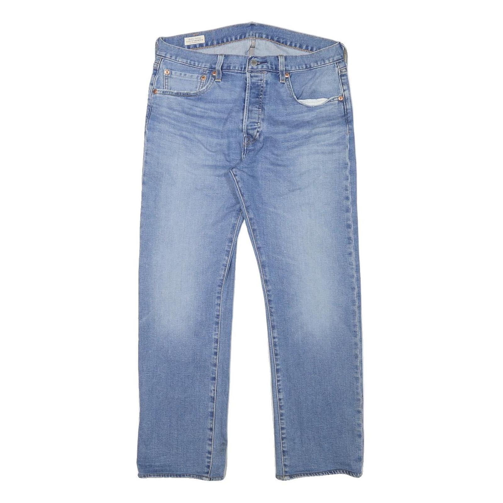 LEVI'S 501 Mens Regular Fit Straight Denim Light Wash W31 L27 Classic Button Fly Refurbished - N/A refurbished available on Cerqular