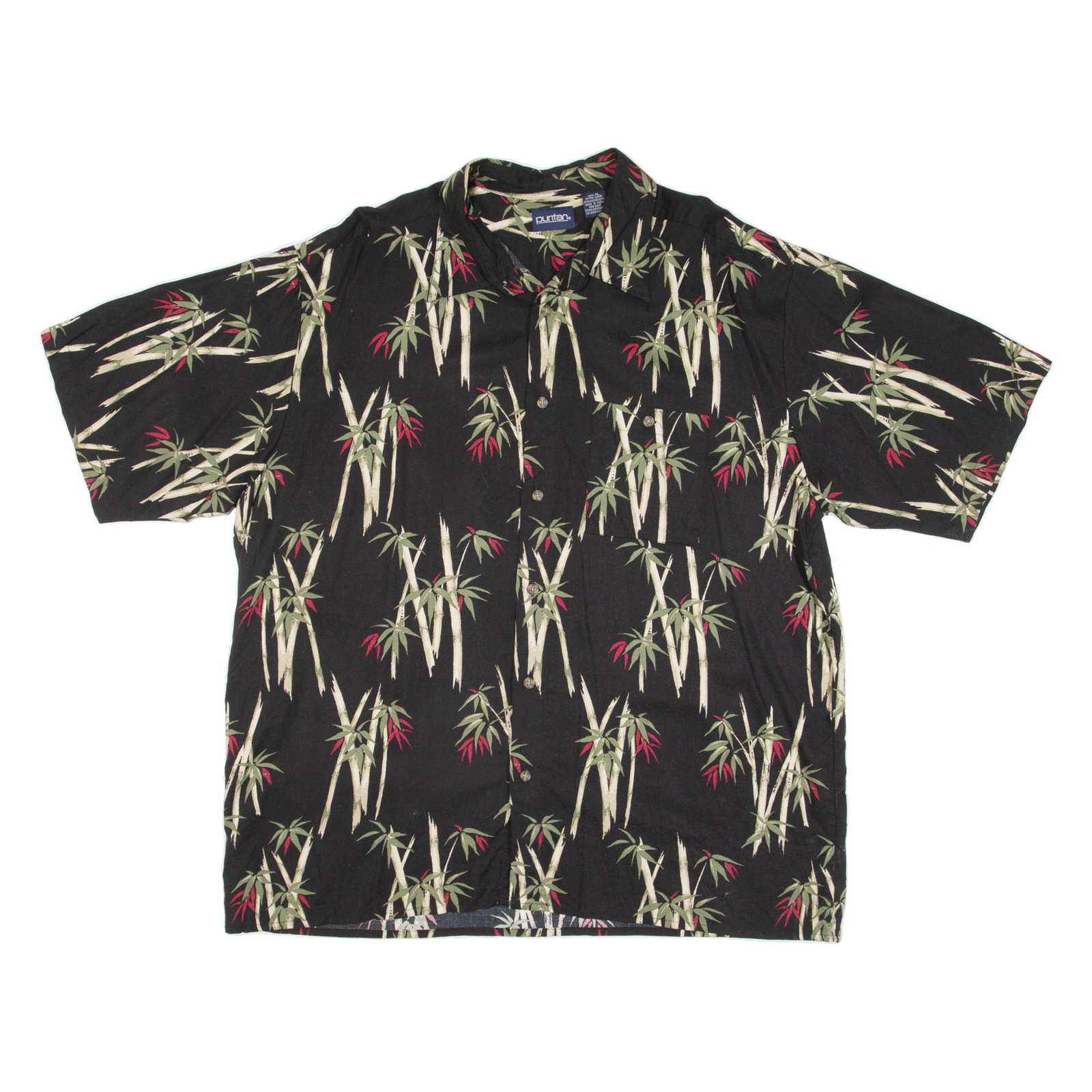 PURITAN Mens Hawaiian Shirt Black Floral XL Refurbished - N/A refurbished available on Cerqular