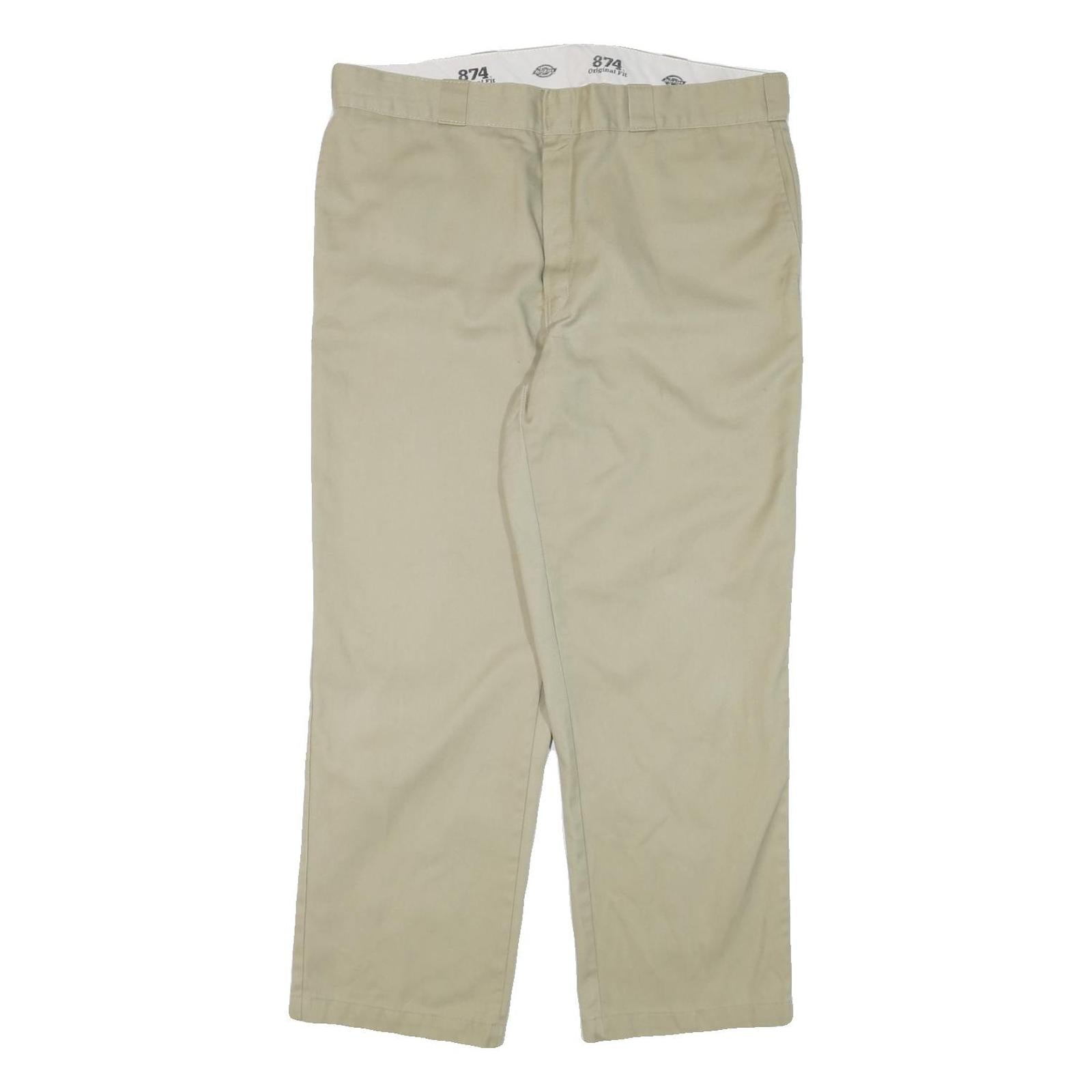 DICKIES Mens Regular Beige Cotton Blend Trousers W40 L31 Workwear Zip Closure Refurbished - N/A refurbished available on Cerqular