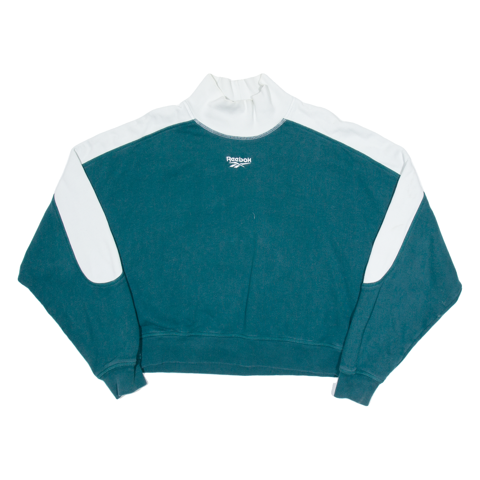 REEBOK Crop Womens Sweatshirt Green High Neck XL Refurbished - N/A refurbished available on Cerqular