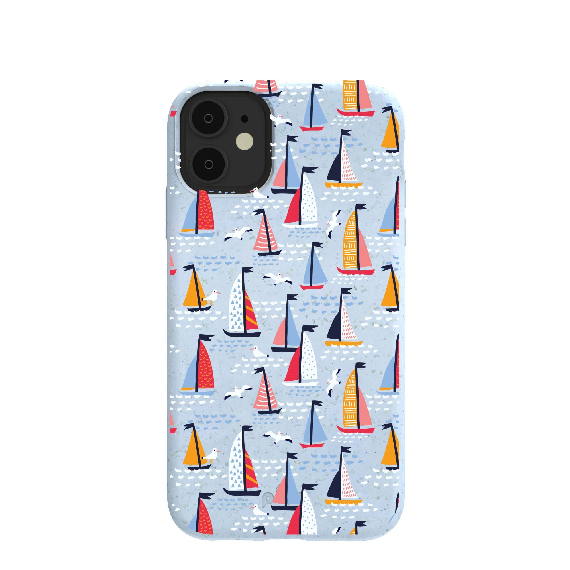 Powder Blue Sails and Seagulls iPhone 11 Case Refurbished - Pela Case refurbished available on Cerqular