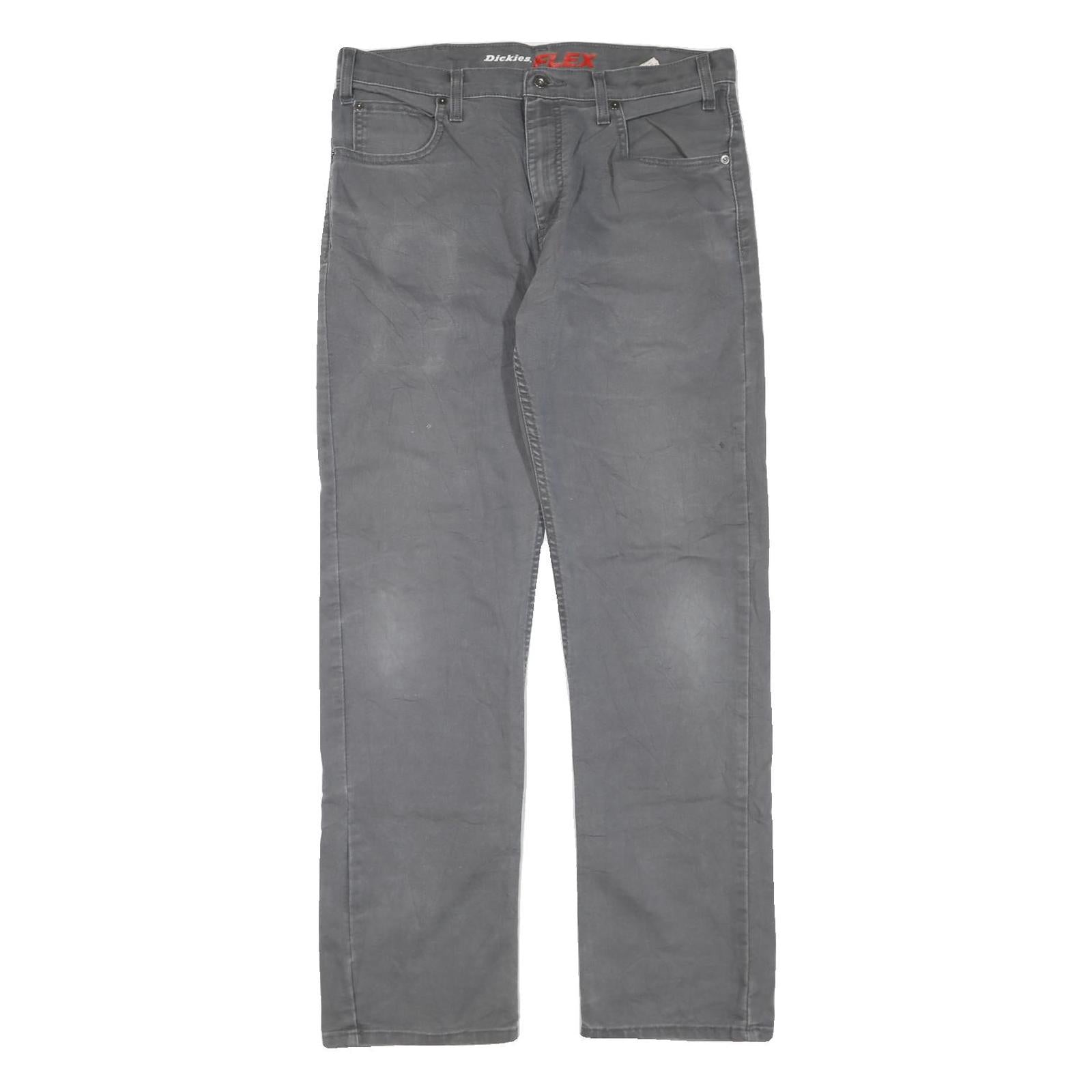 DICKIES Mens Regular Grey Cotton Blend Denim Jeans W34 L32 Classic Zip Pocket Refurbished - N/A refurbished available on Cerqular