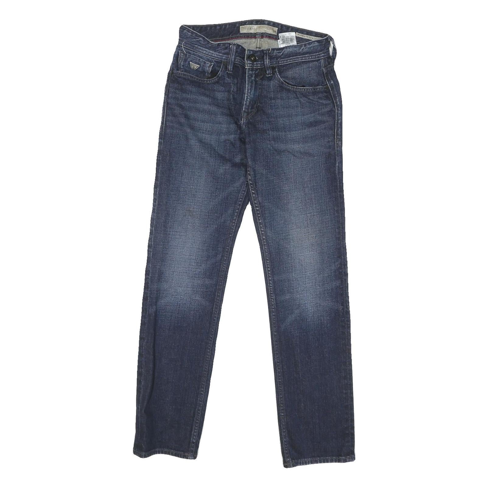 GUESS Mens Blue Regular Fit Straight Denim Jeans W30 L31 Classic Zip Pocket Refurbished - N/A refurbished available on Cerqular