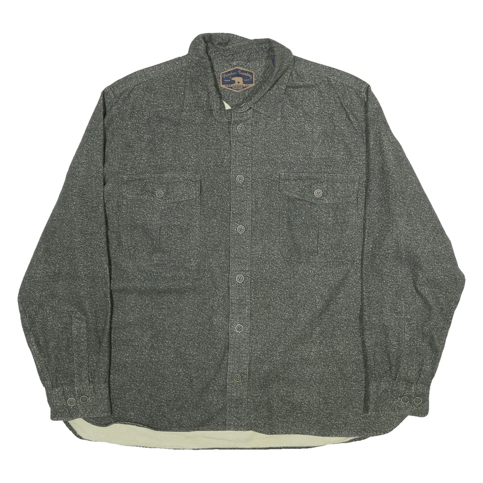 FREEDOM FOUNDRY Mens Grey Shirt XL Cotton Blend Button Pocket Casual Workwear Refurbished - N/A refurbished available on Cerqular