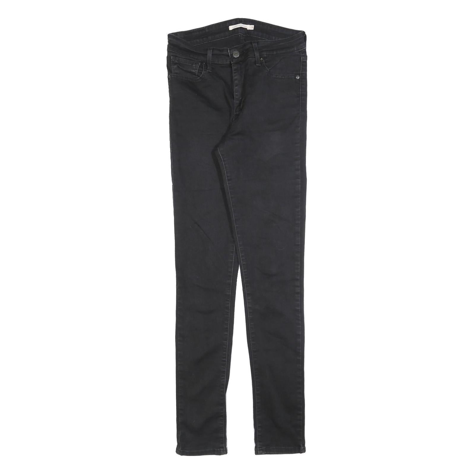 LEVI'S 721 Womens Jeans Black Slim Skinny Denim Medium W28 L32 Classic Fit Zip Refurbished - N/A refurbished available on Cerqular