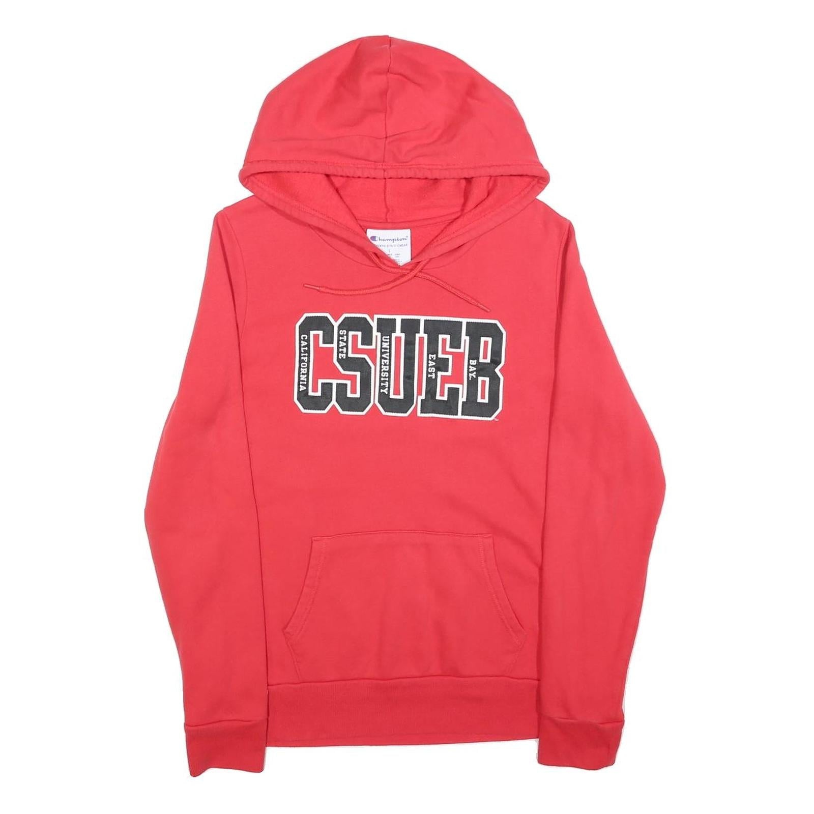 CHAMPION Womens Red CSUEB Pullover Hoodie L Cotton Blend Casual Sweatshirt Refurbished - N/A refurbished available on Cerqular