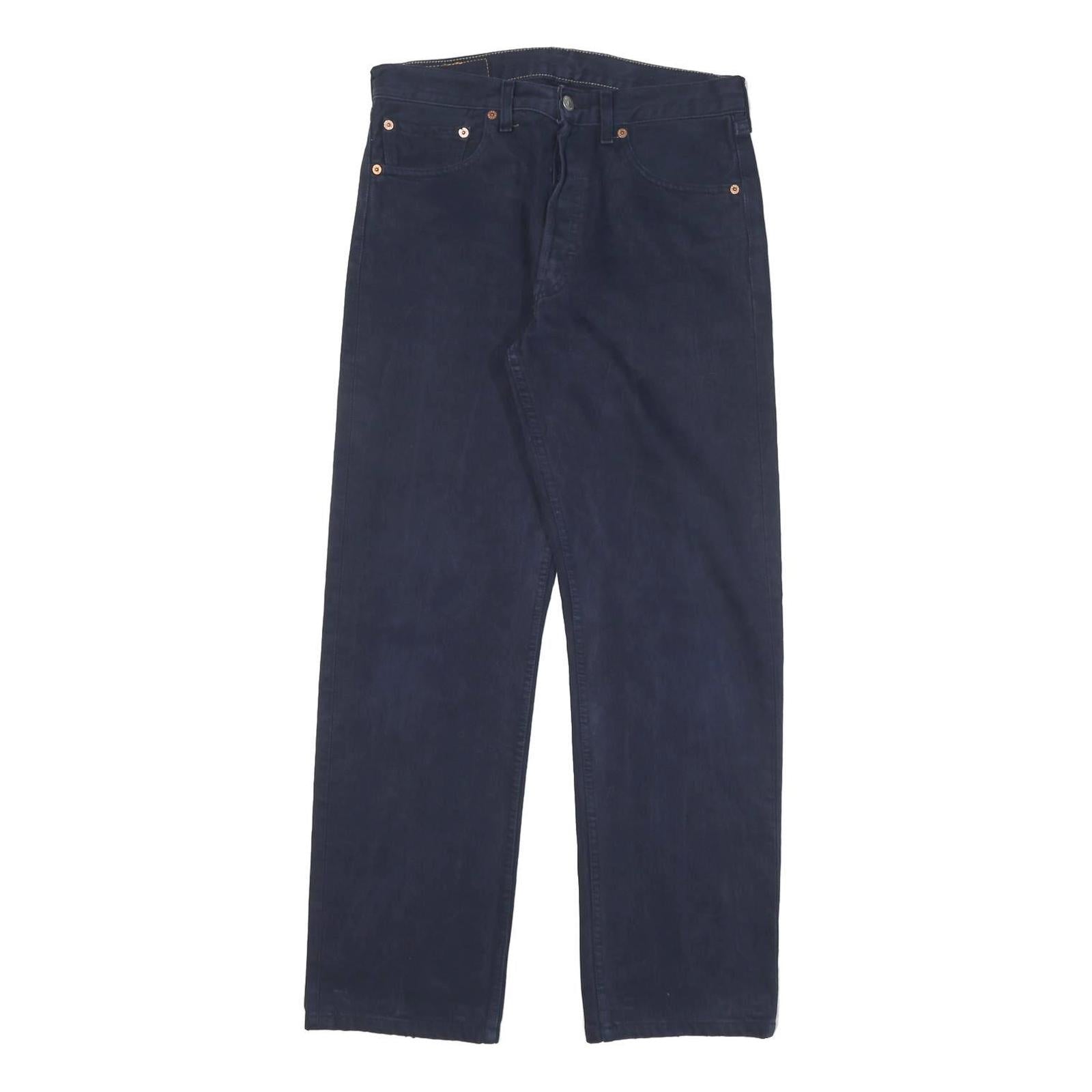 LEVI'S 501 Mens Jeans Blue Regular Straight Denim Raw W29 L29 Classic Button Fly Refurbished - N/A refurbished available on Cerqular