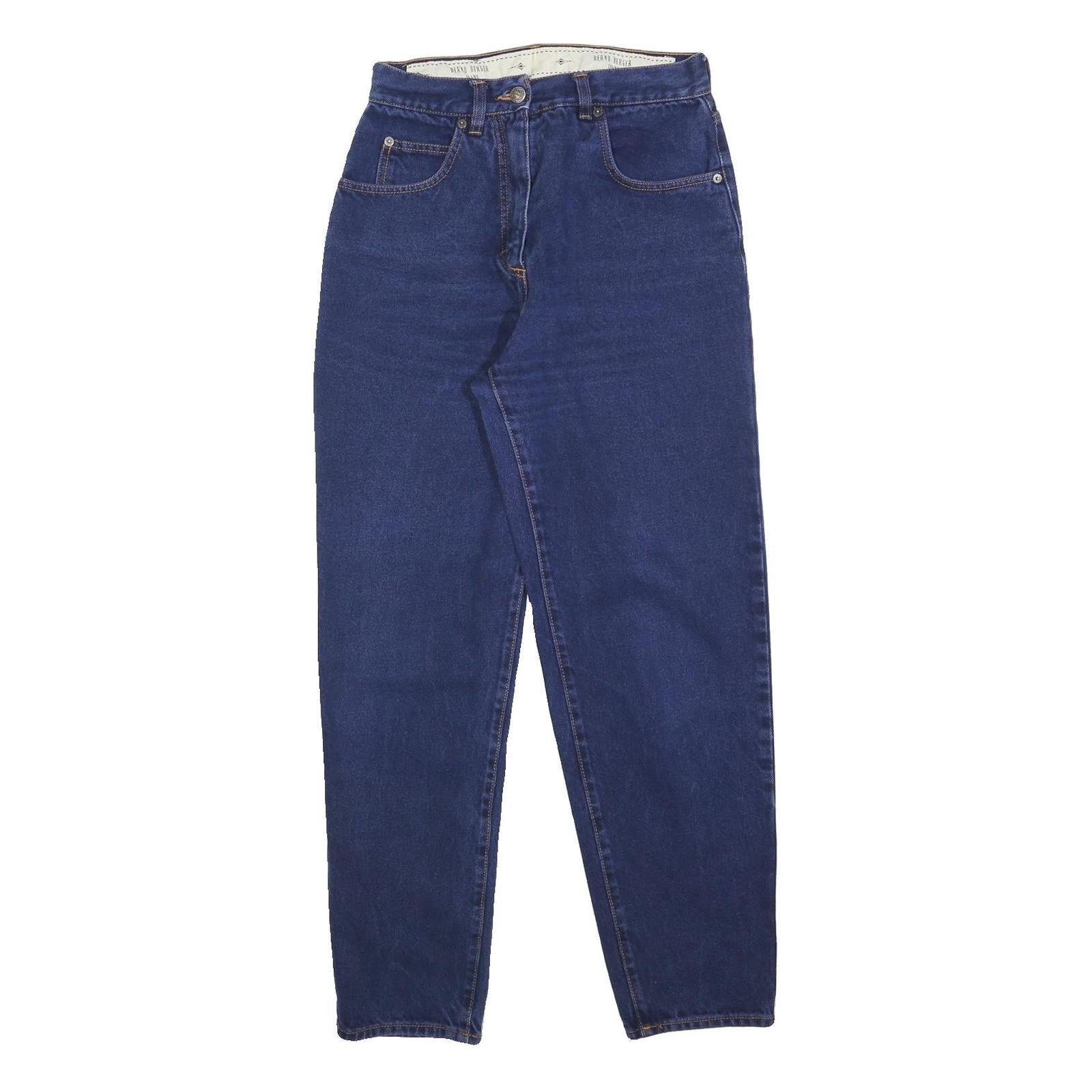 BERNT BERGER Womens Blue Regular Fit Straight Denim Raw W28 L30 Classic Jeans Refurbished - N/A refurbished available on Cerqular