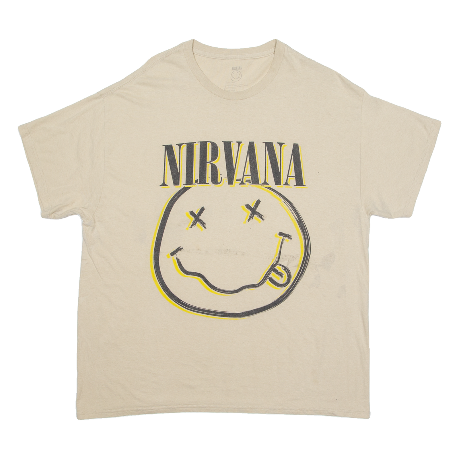 NIRVANA Mens Band T-Shirt Beige XL Refurbished - N/A refurbished available on Cerqular