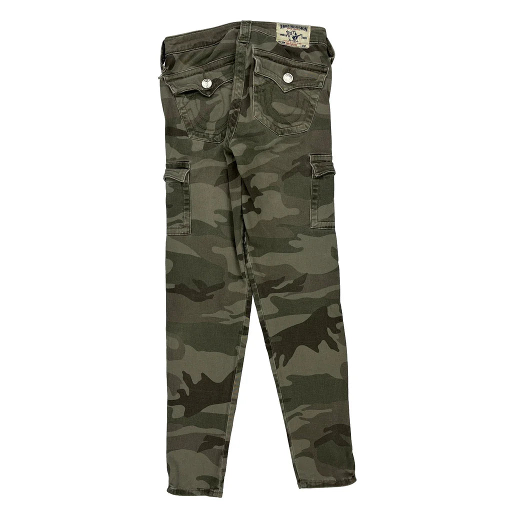 True Religion Camo Cargo Trousers - 28W UK 6 Khaki Cotton Blend Refurbished - Thrifted (note: this is a term often used to describe second- refurbished available on Cerqular