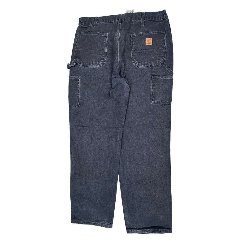Carhartt Carpenter Trousers - 36W 34L Grey Cotton Refurbished - Thrifted (note: this is a term often used to describe second- refurbished available on Cerqular