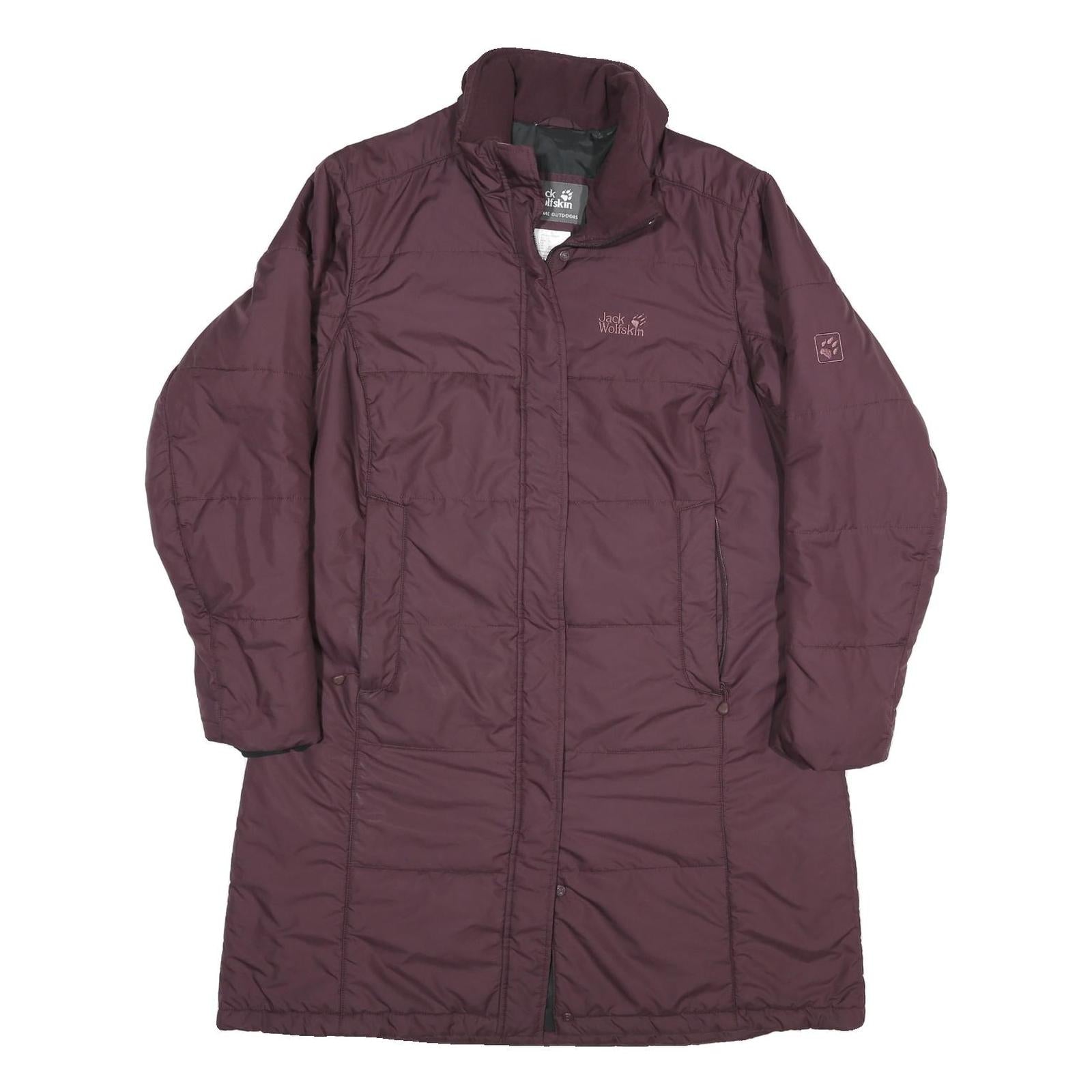 JACK WOLFSKIN Womens Maroon Jacket UK 16 Polyester Blend Long Sleeve Zip Outdoor Refurbished - N/A refurbished available on Cerqular