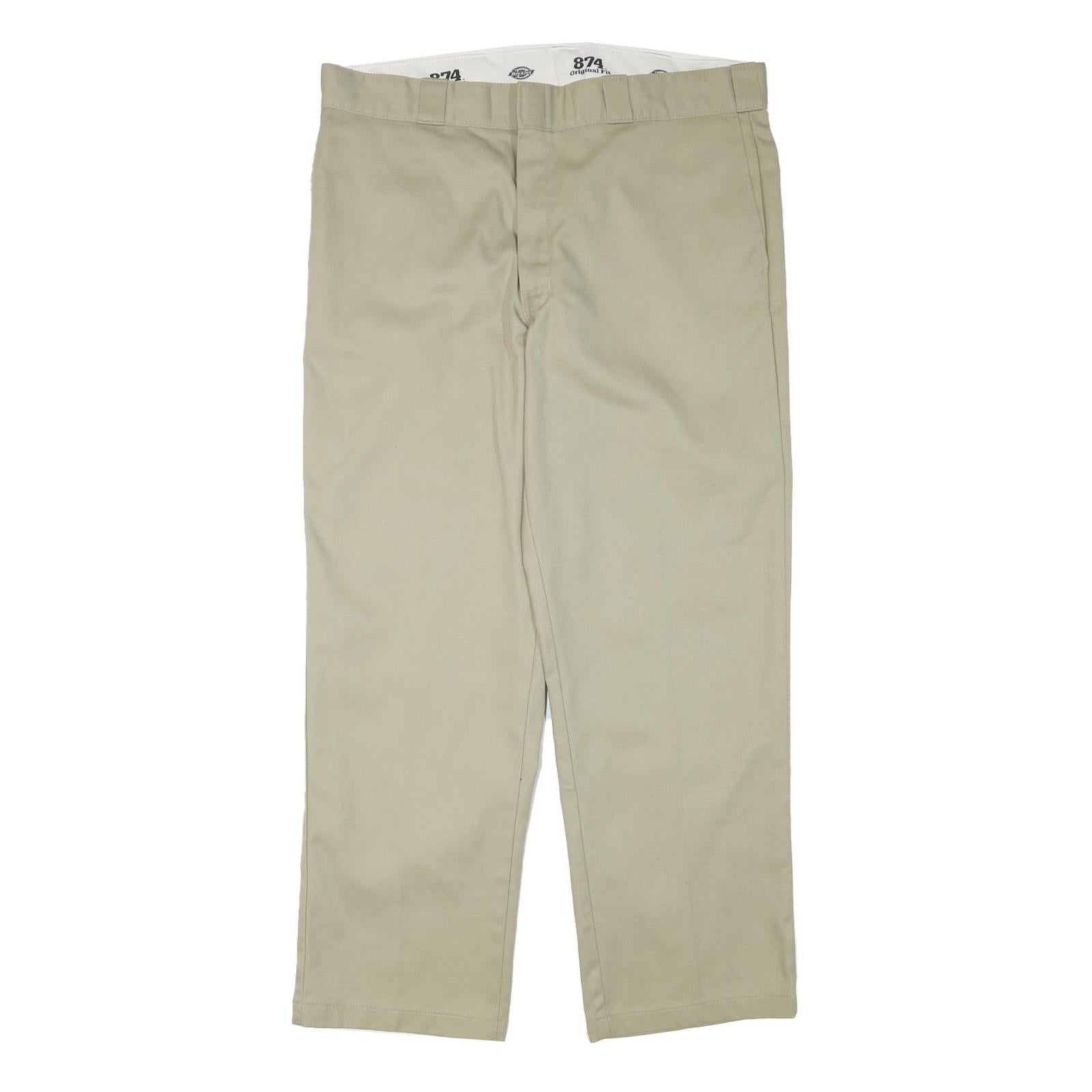 DICKIES Mens Regular Fit Beige Cotton Blend Trousers W38 L29 Workwear Zip Refurbished - N/A refurbished available on Cerqular